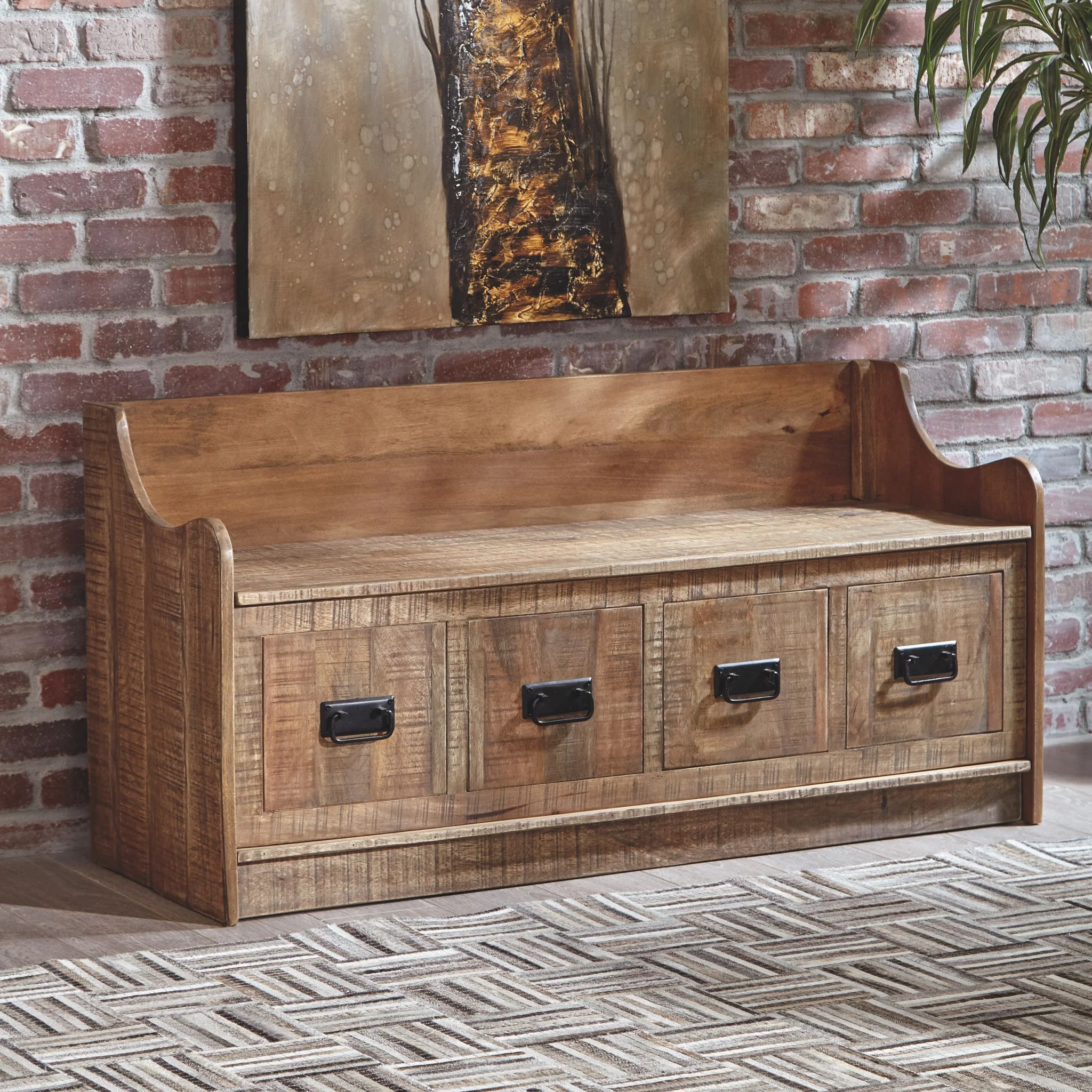 Garrettville Storage Bench - Brown - Image 2