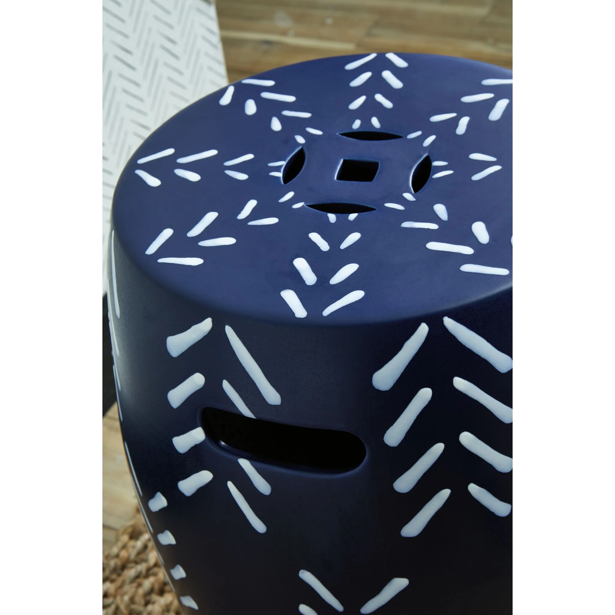 Genemore Stool - Navy/White - Image 5