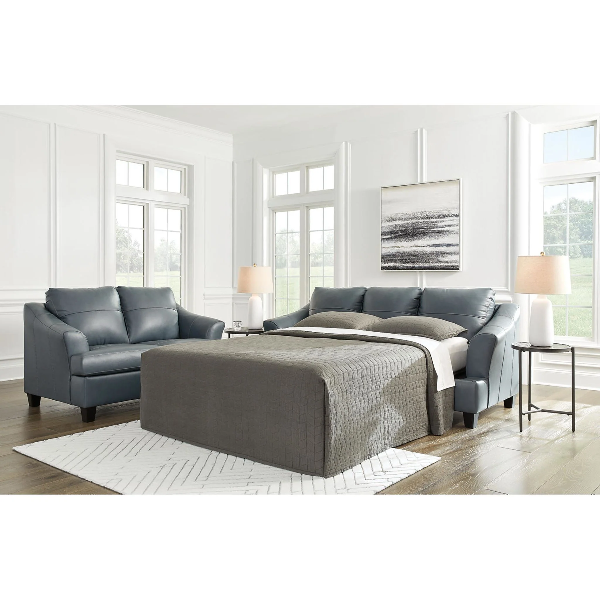 Genoa Queen Sofa Sleeper - Steel - Image 2