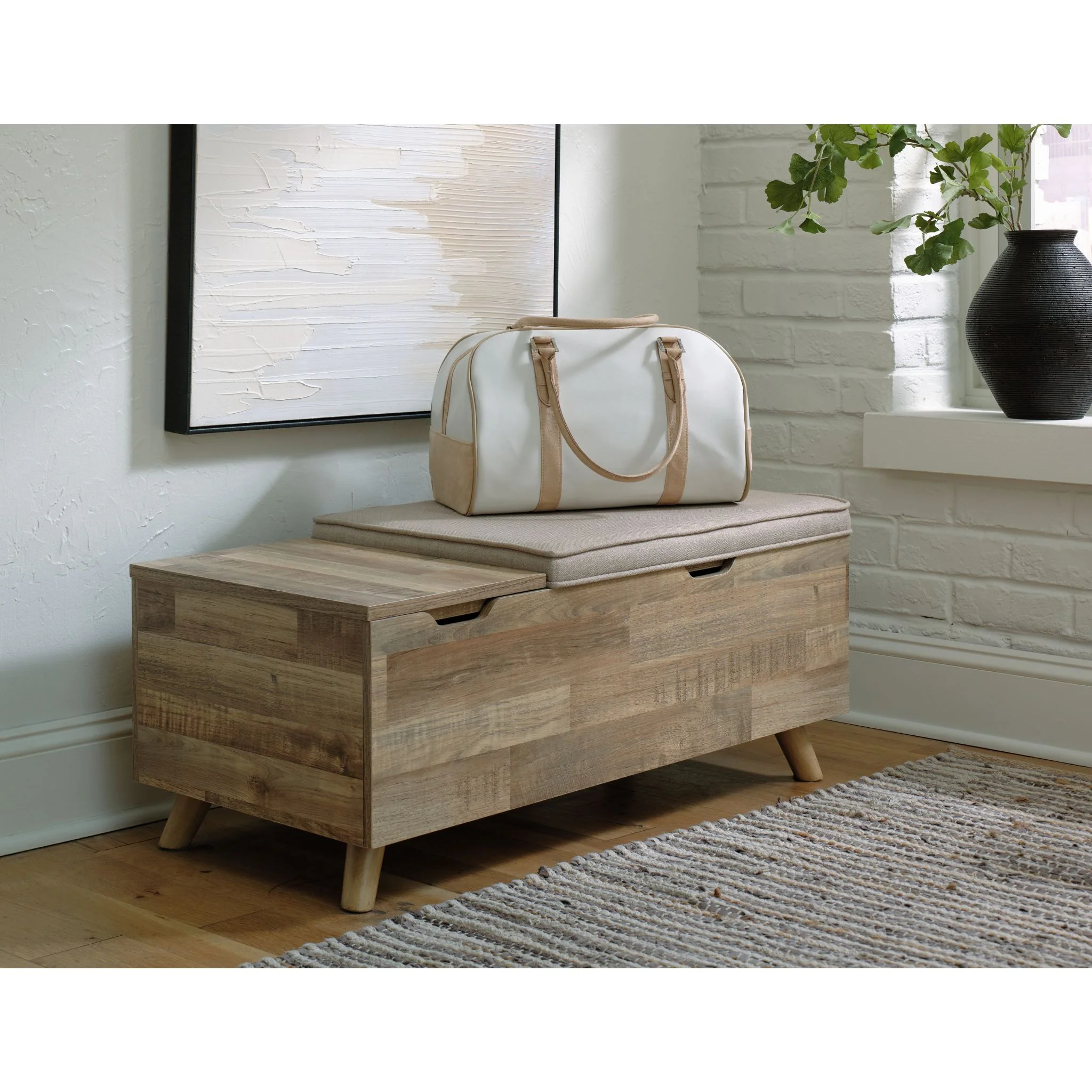 Gerdanet Storage Bench - Beige/Brown - Image 2