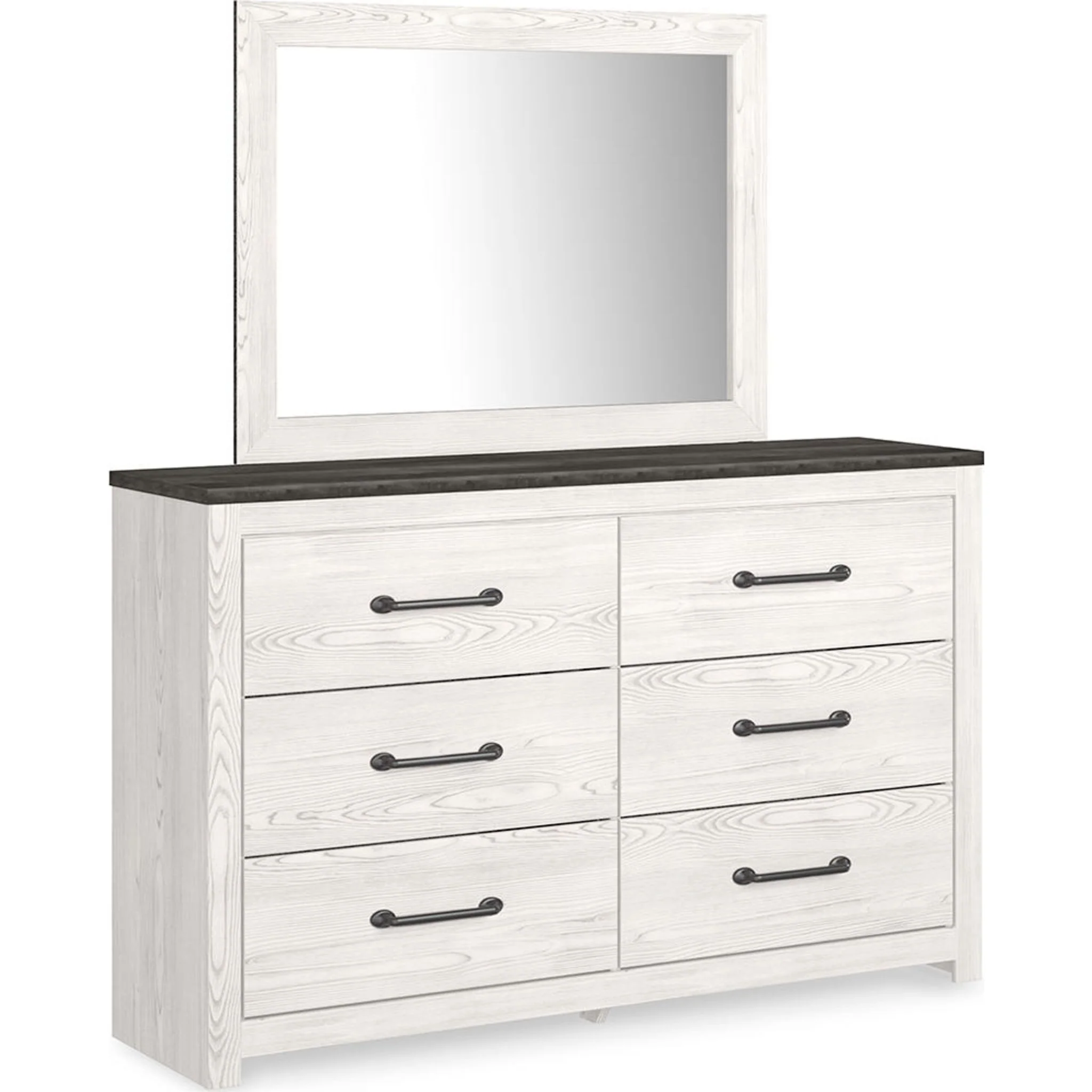 Gerridan 5 Piece King Panel Bedroom - White/Gray - Image 4