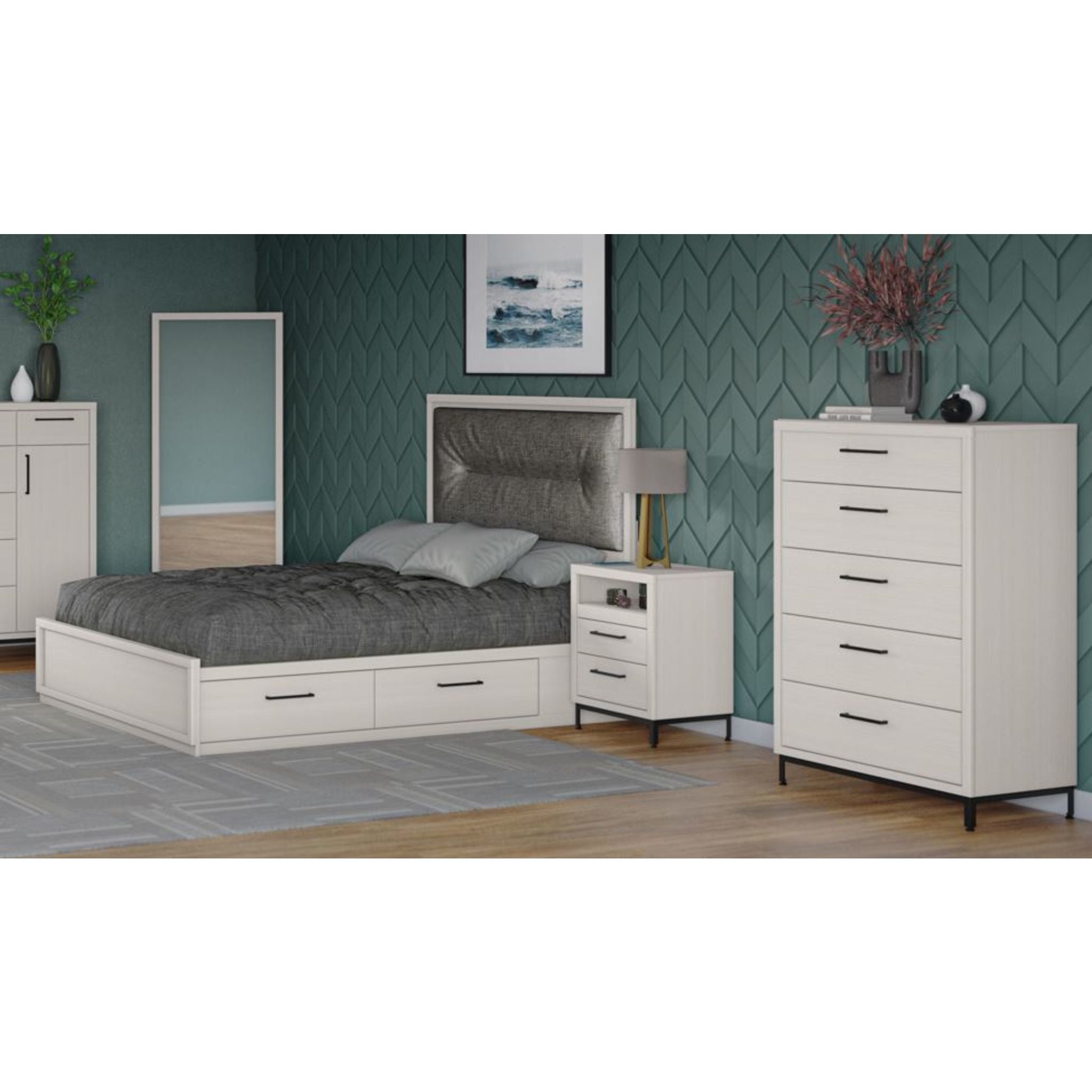 Glacier Bay 7 Piece Queen Storage Bedroom - Glacier