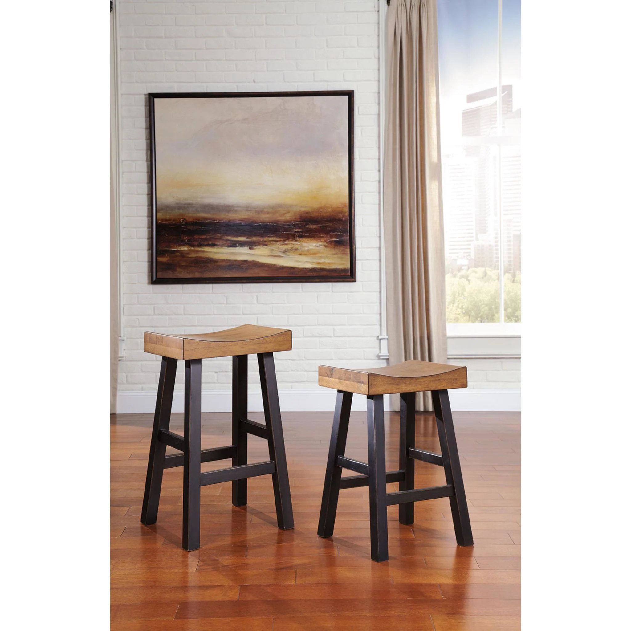 Glosco Bar Height Stool - Medium Brown/Dark Brown - (D548-030) - Image 13