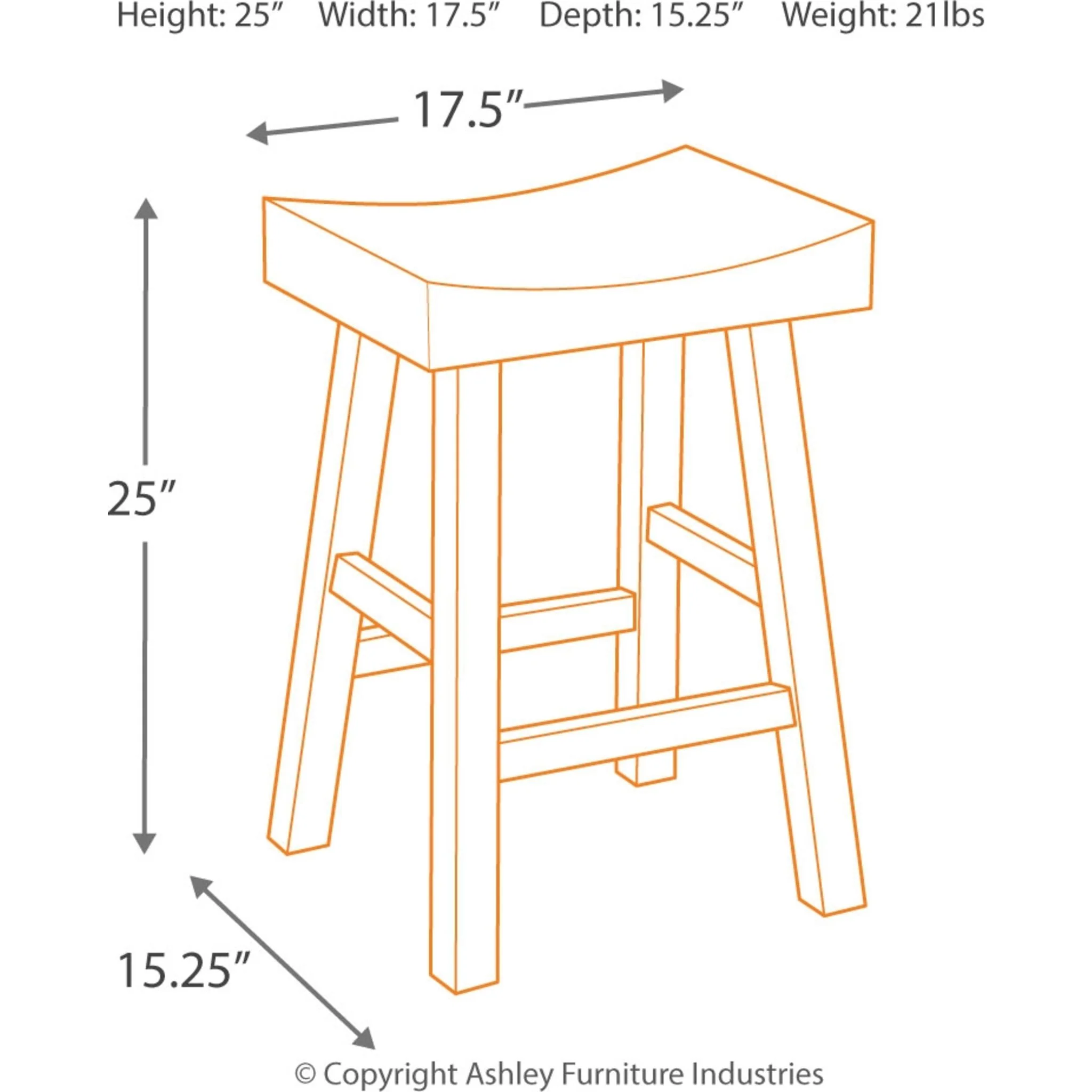 Glosco Counter Height Stool - Medium Brown/Dark Brown - (D548-024) - Image 13