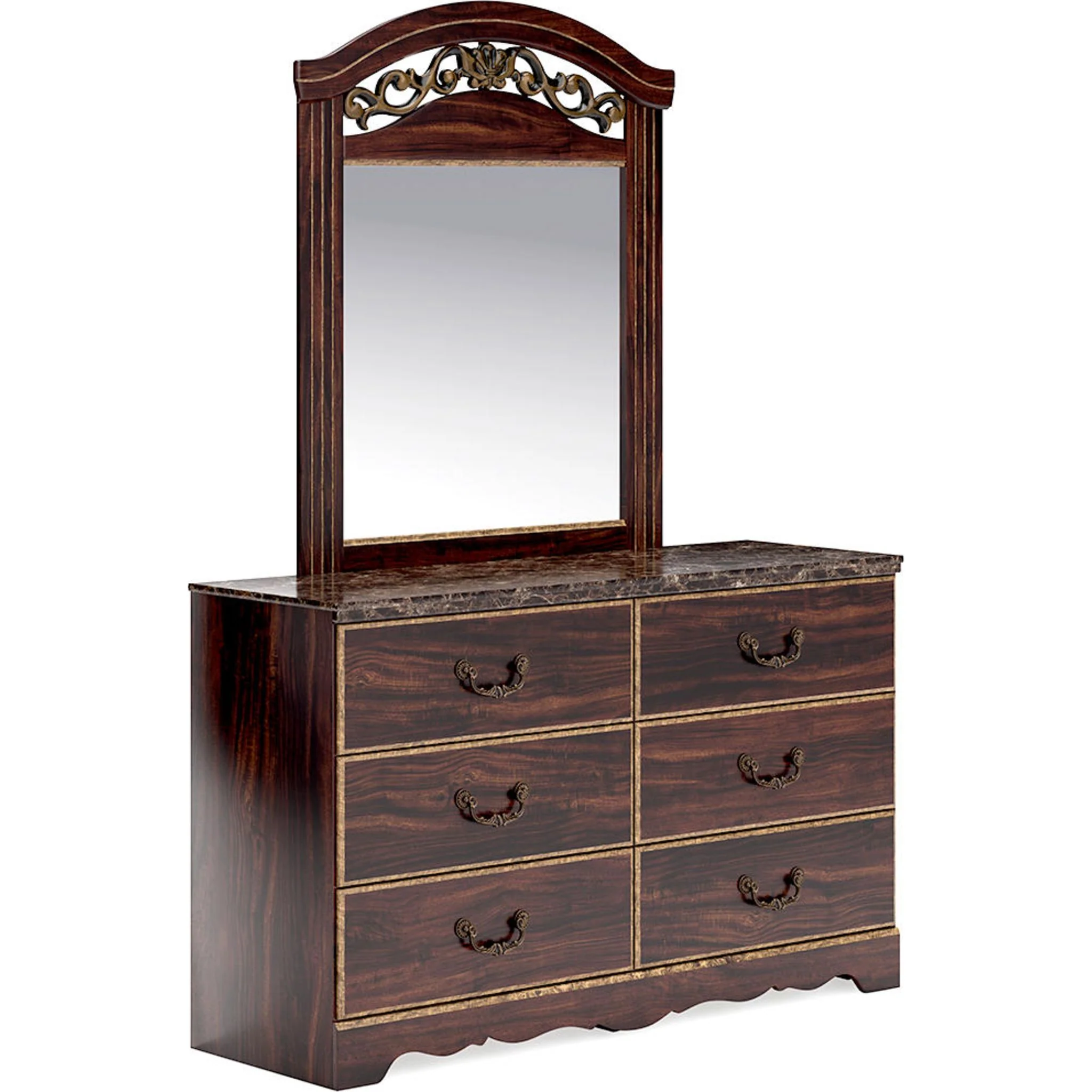 Glosmount Dresser and Mirror - Two-tone