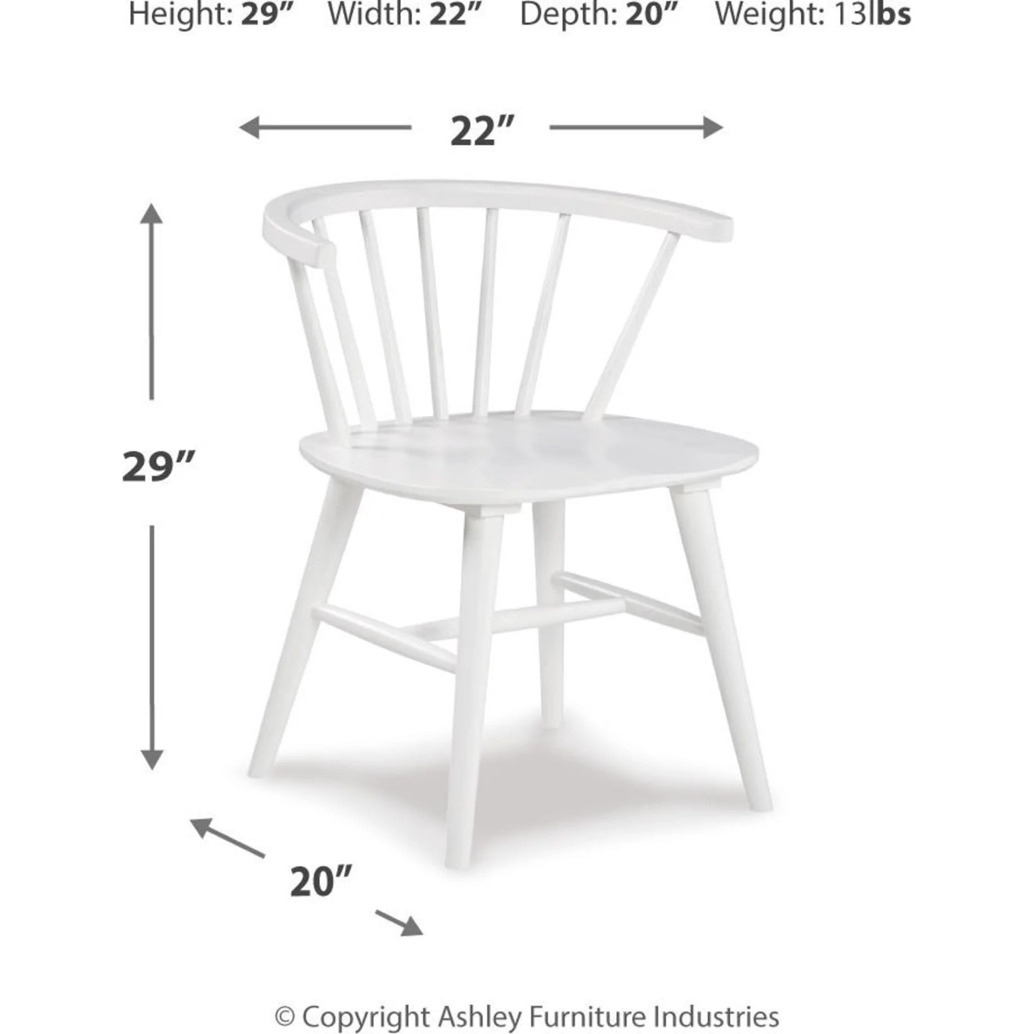 Grannen Side Chair - White - (D407-01) - Image 9