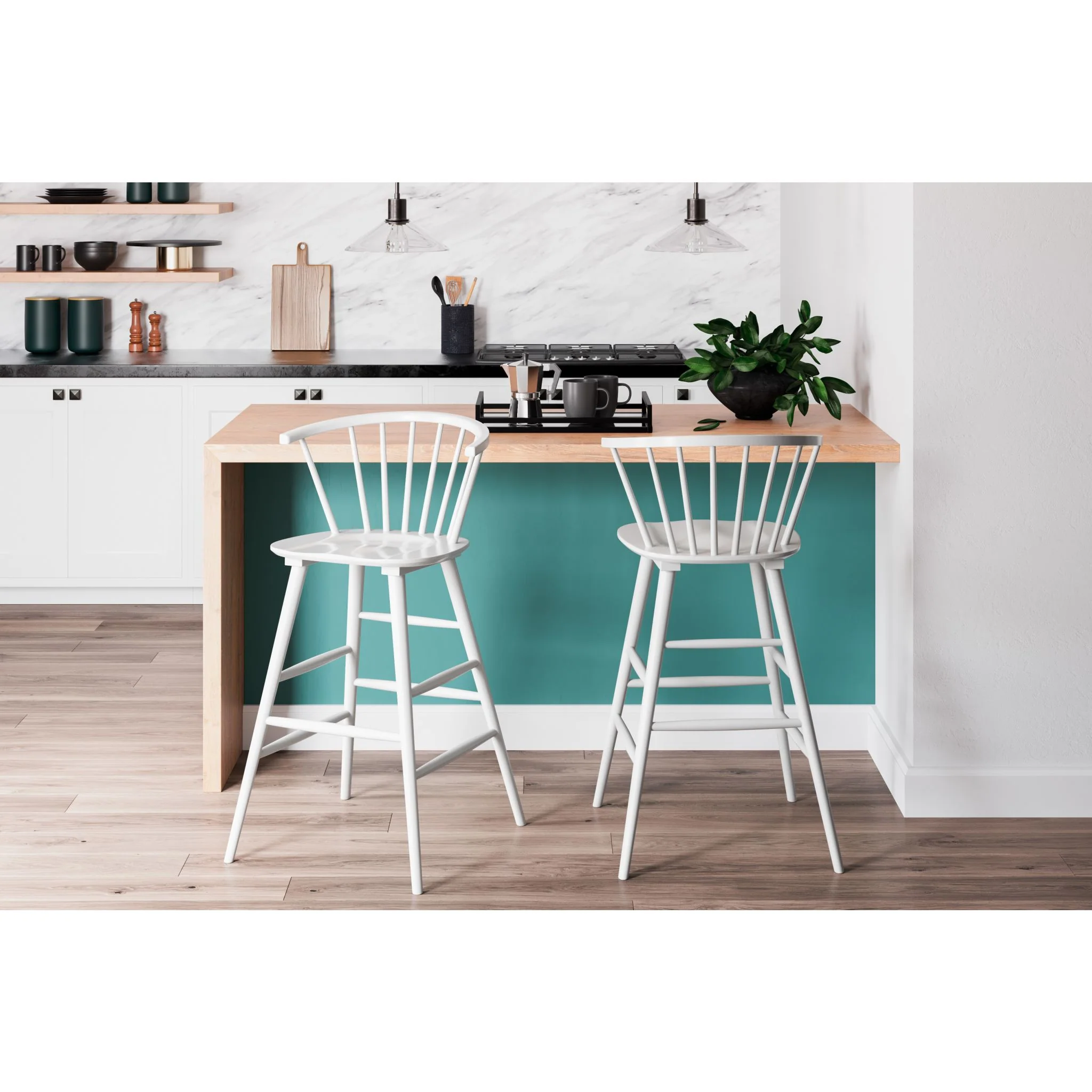 Grannen Bar Height Stool - White - (D407-130) - Image 8