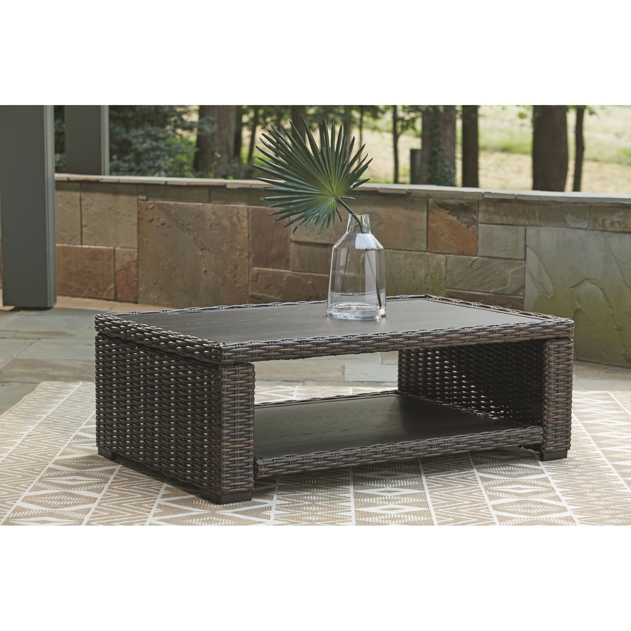 Grasson Lane 3 Piece Outdoor Seating - Brown/Blue - Image 2