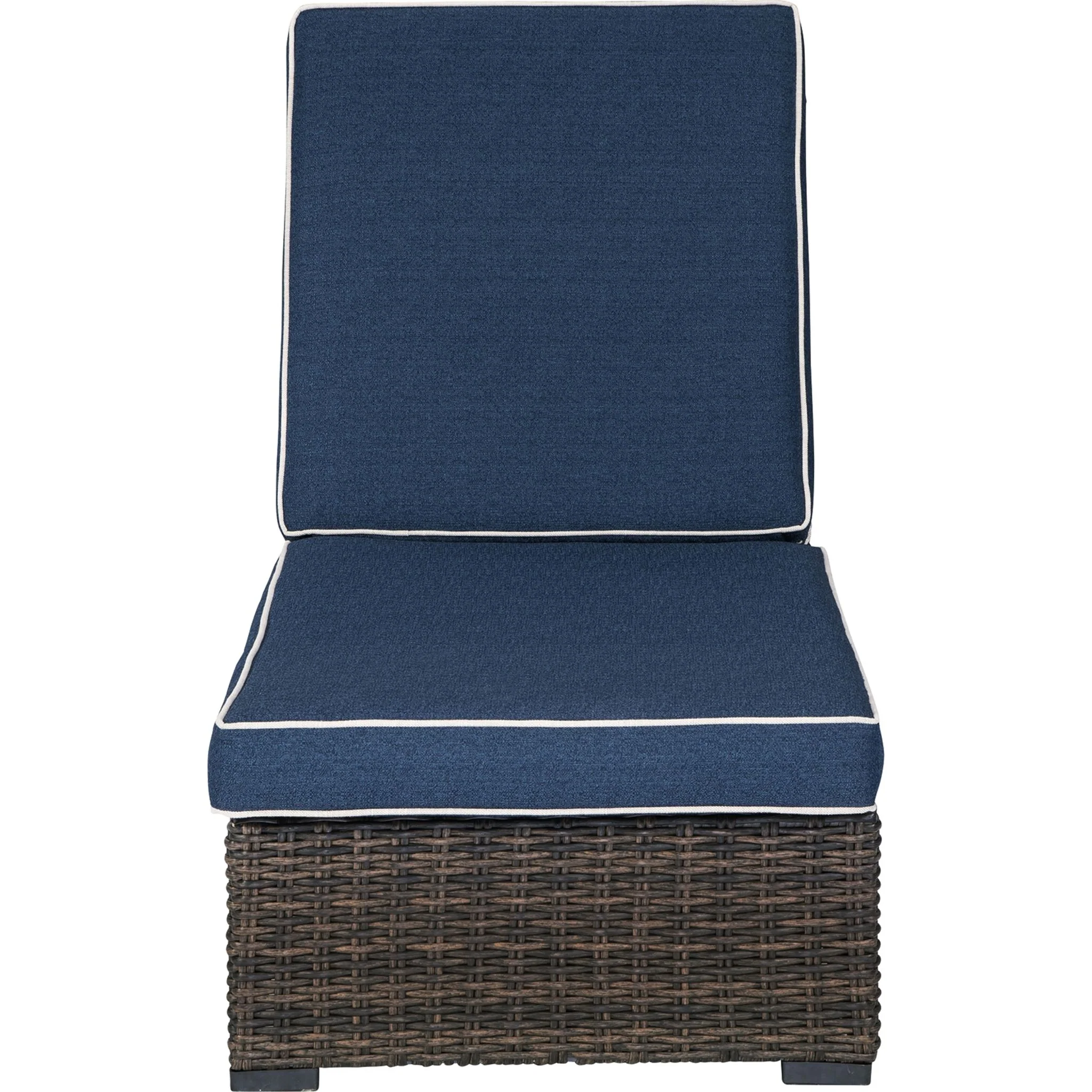 Grasson Lane Outdoor Chaise Lounge with Cushion - Brown/Blue - Image 5