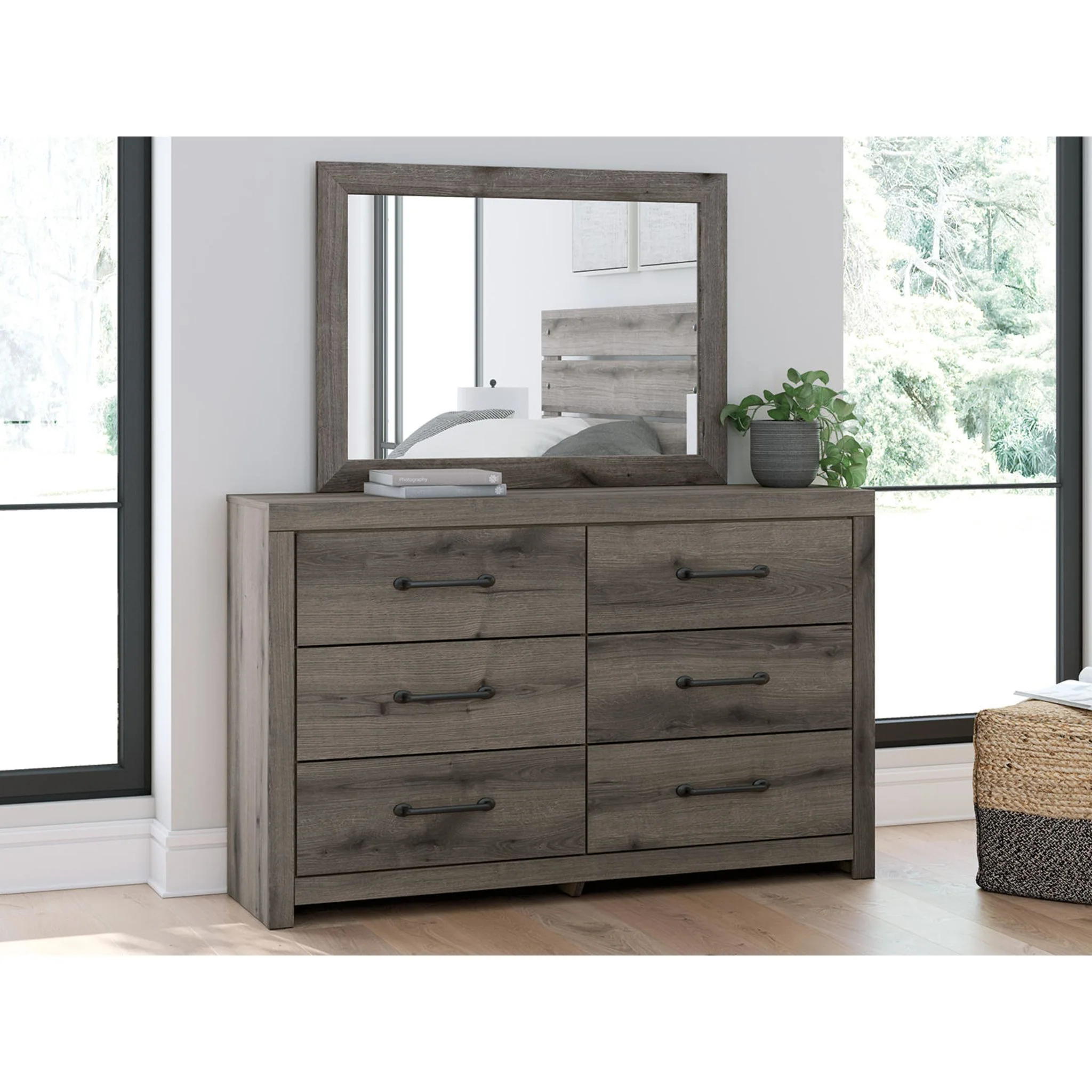 Graystorm 6 Piece King Panel Bedroom - Brown Gray - Image 10