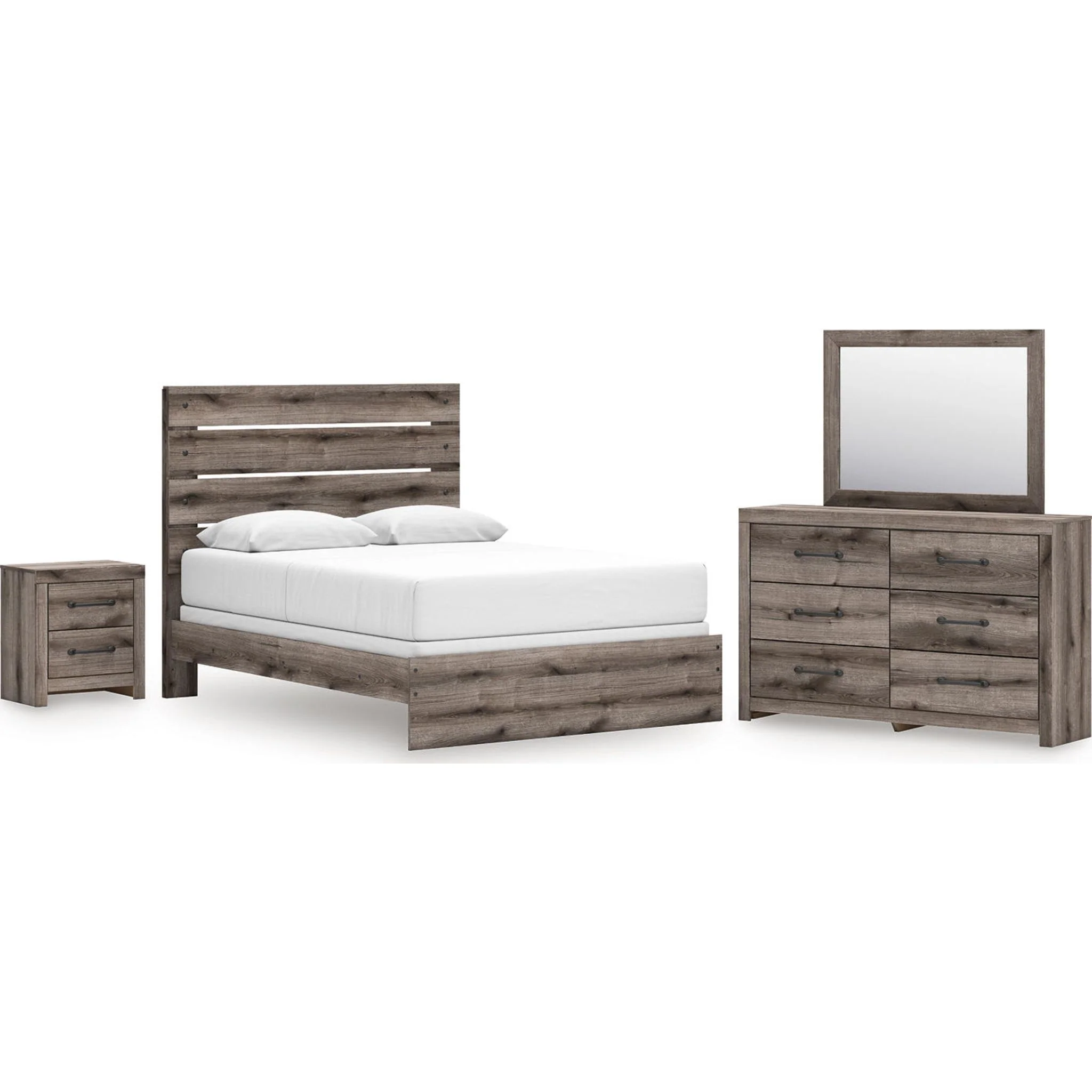 Graystorm 6 Piece Queen Panel Bedroom - Brown Gray