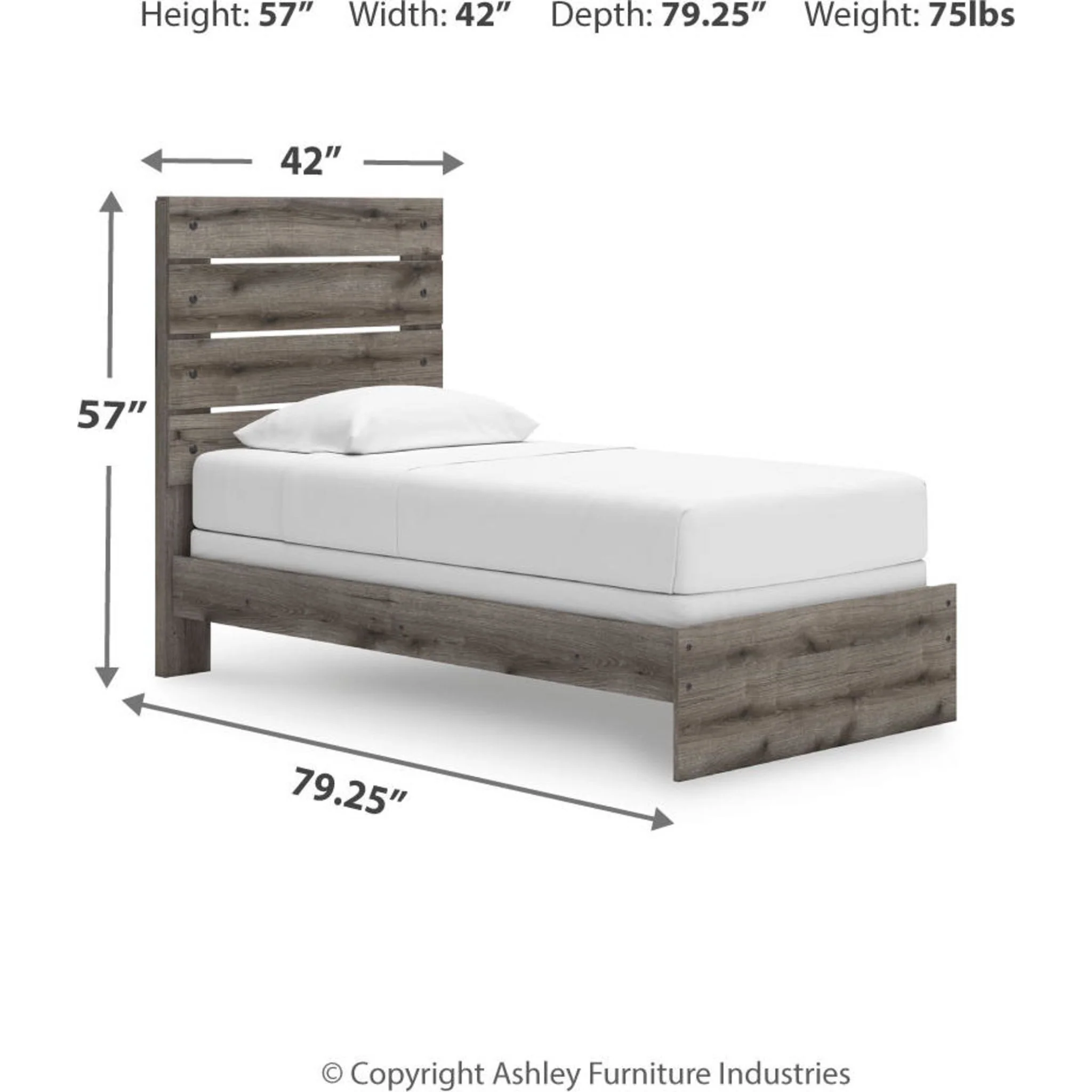 Graystorm 6 Piece Twin Panel Bedroom - Brown Gray - Image 19