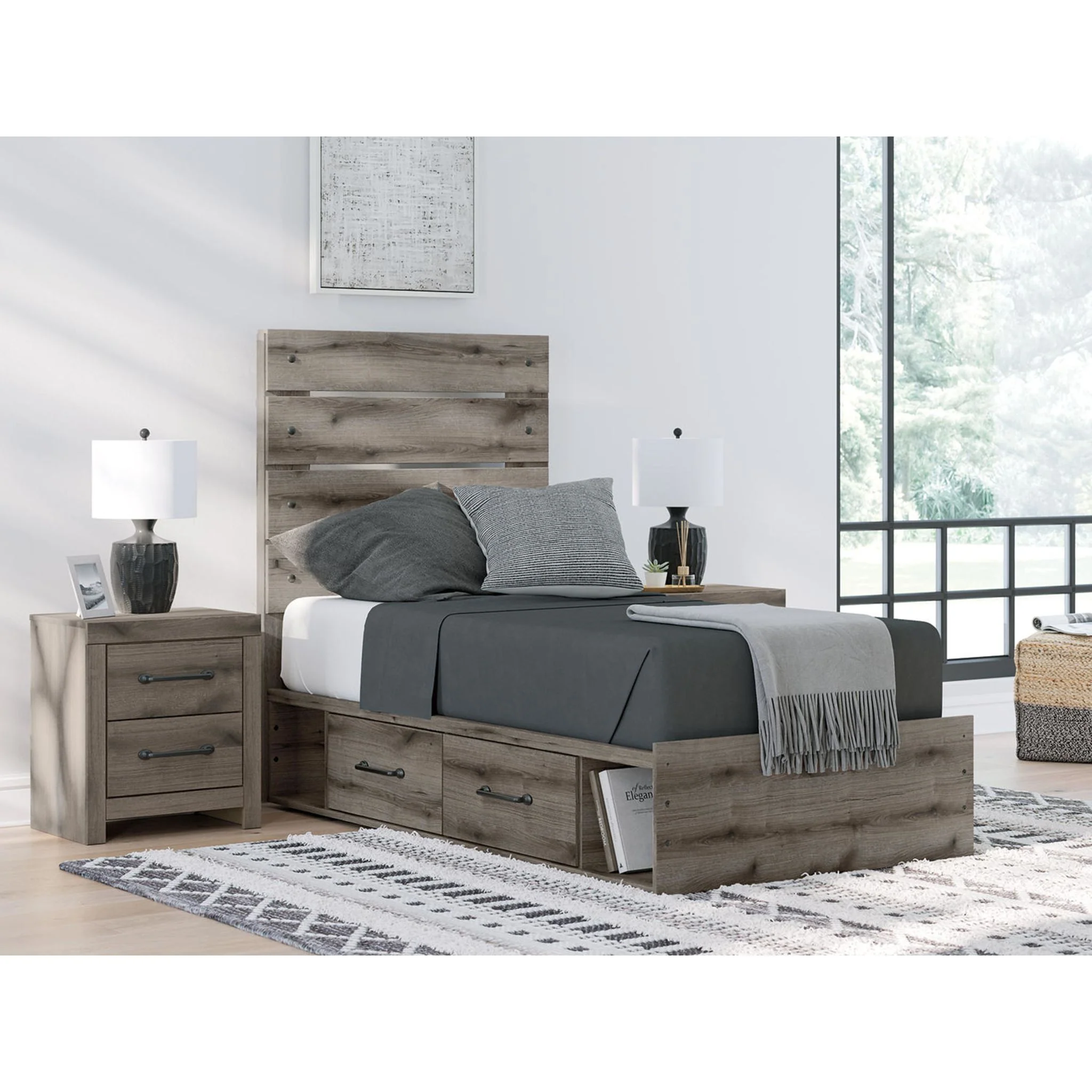 Graystorm 6 Piece Twin Storage Bedroom - Brown Gray - Image 21