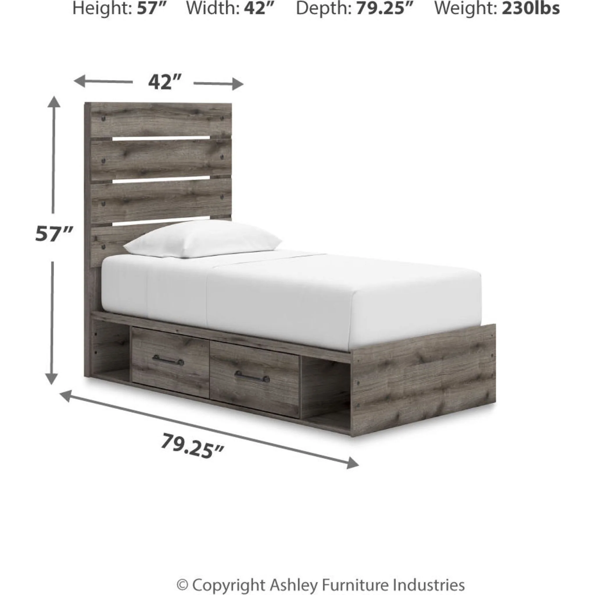 Graystorm 6 Piece Twin Storage Bedroom - Brown Gray - Image 20
