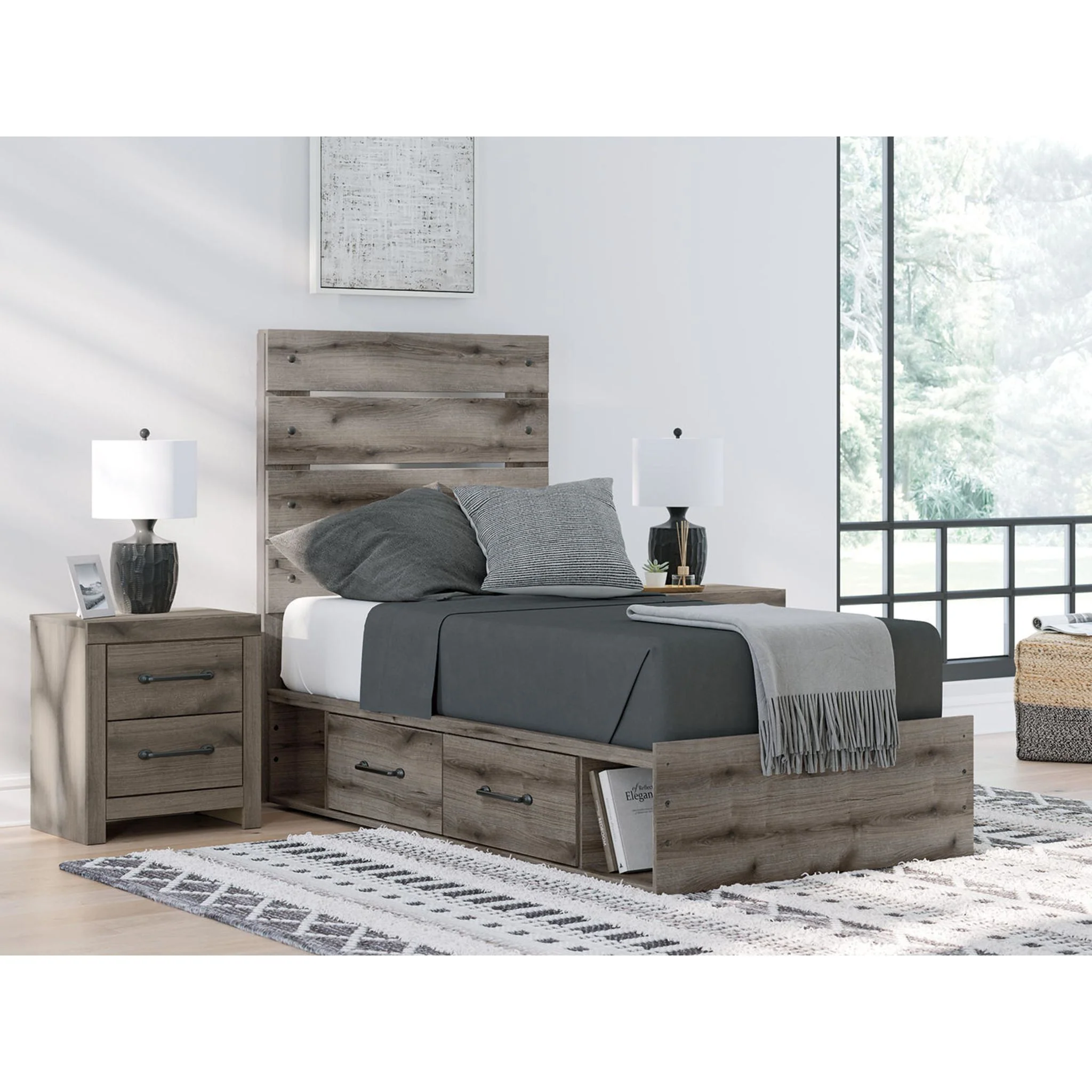 Graystorm Twin Storage Bed - Brown Gray - Image 15