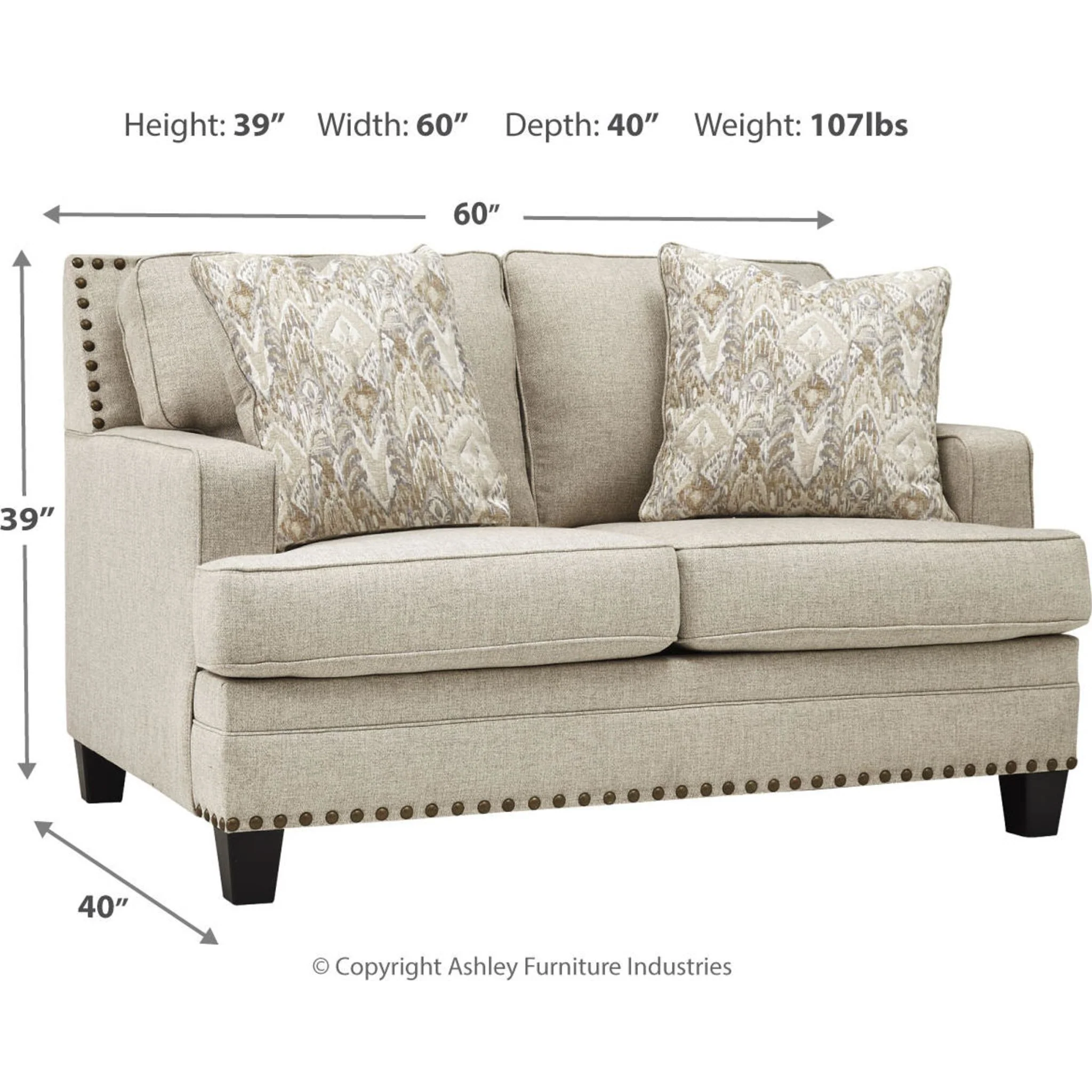 Guin Loveseat - Linen - Image 15
