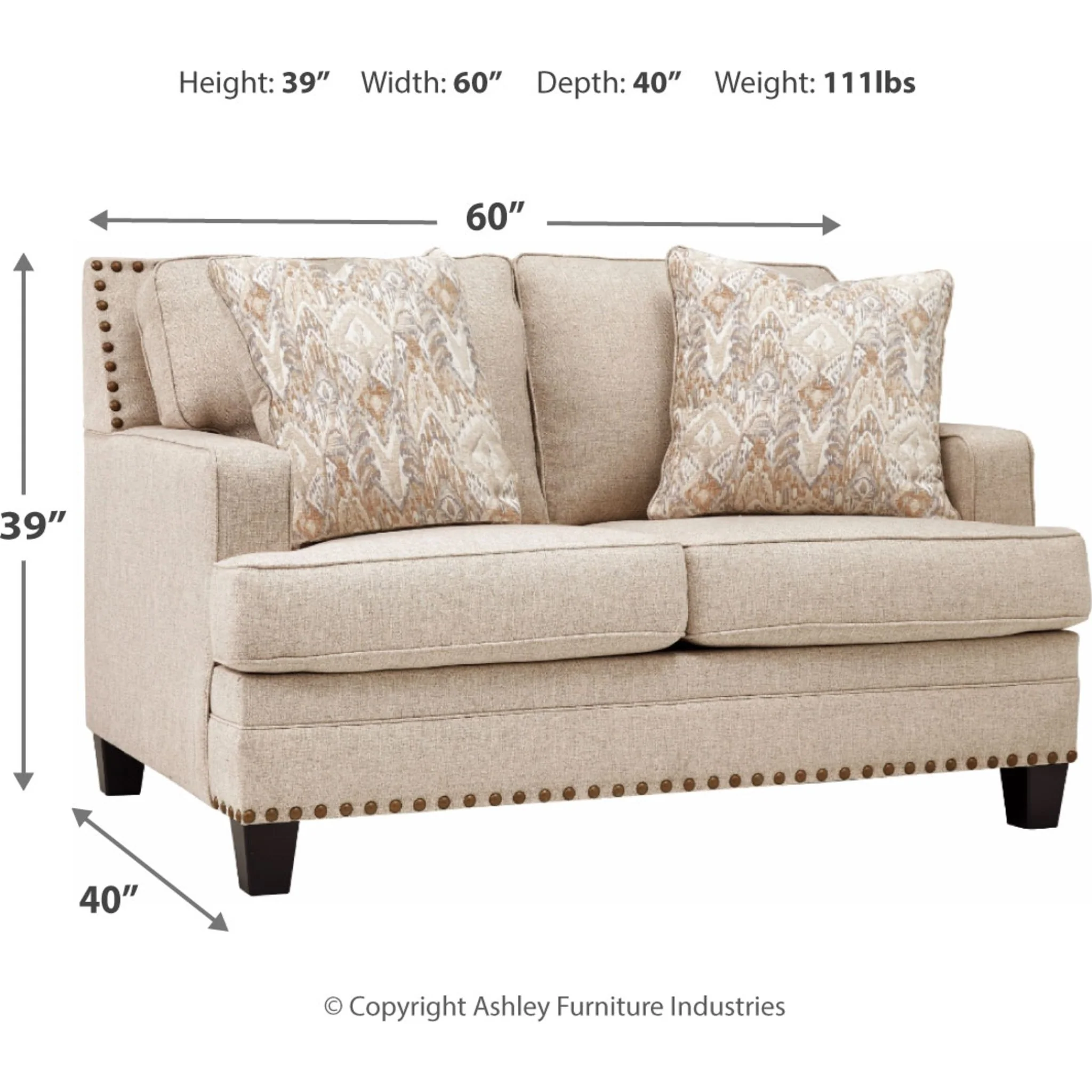Guin Loveseat - Linen - Image 4