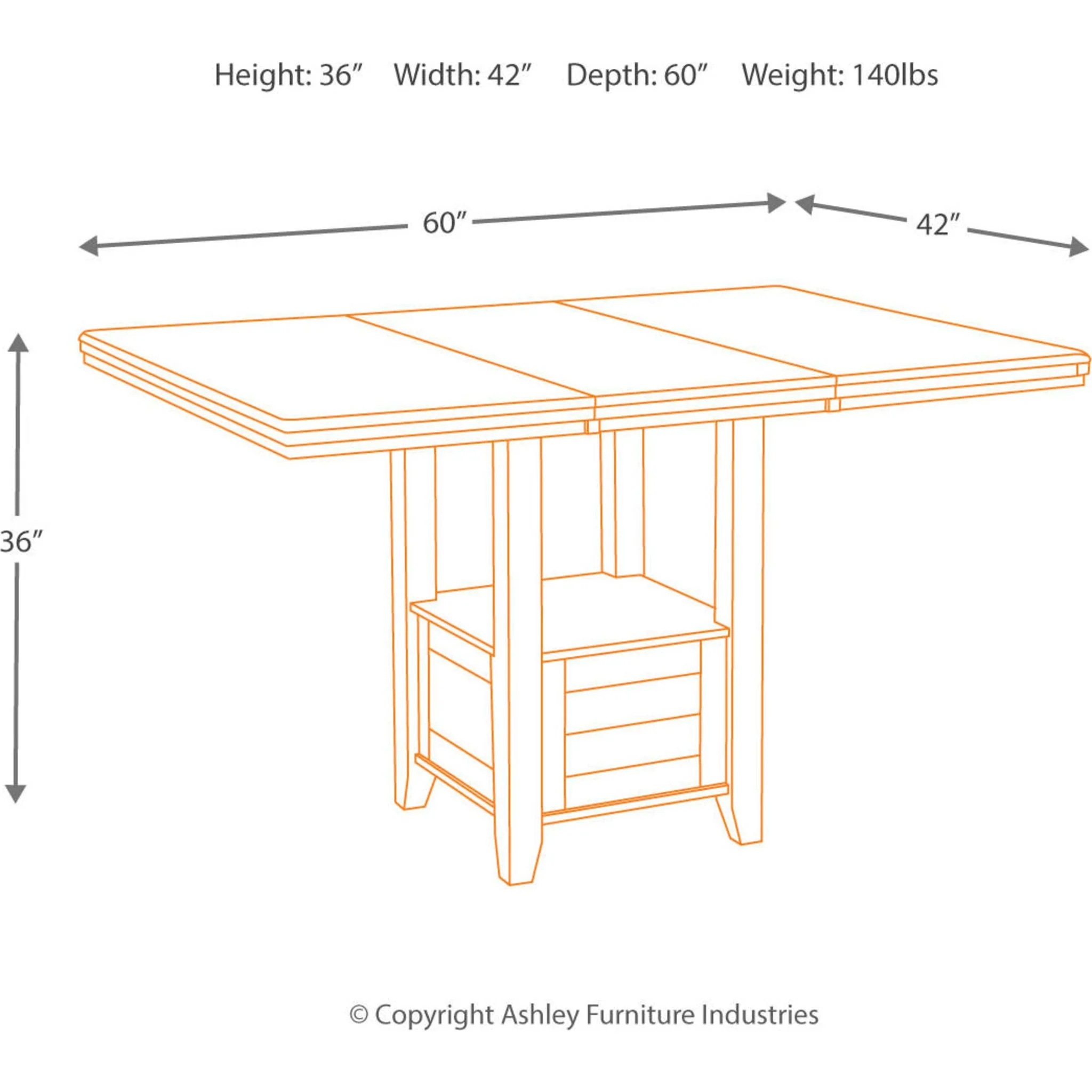 Haddigan Counter Height Extension Table - Dark Brown - (D596-42) - Image 13