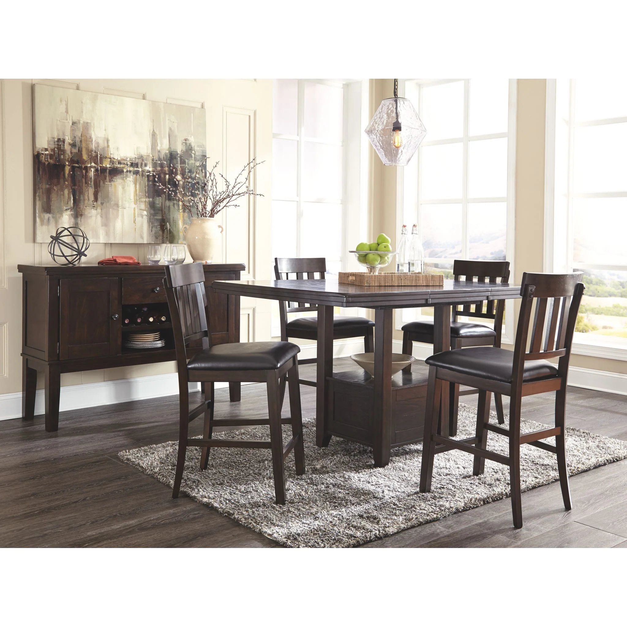 Haddigan Counter Height Extension Table - Dark Brown - (D596-42) - Image 6