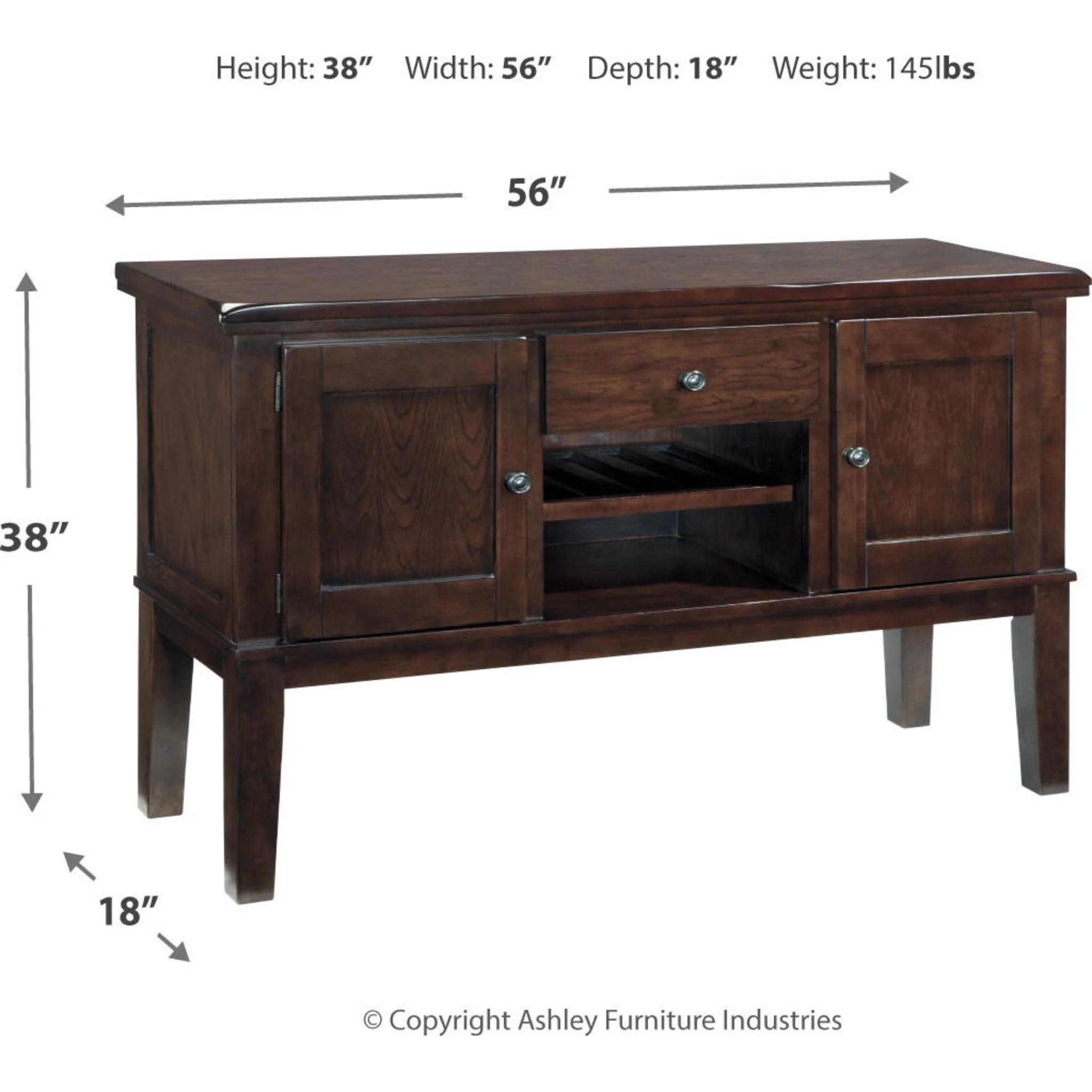 Haddigan Dining Server - Dark Brown - (D596-60) - Image 14