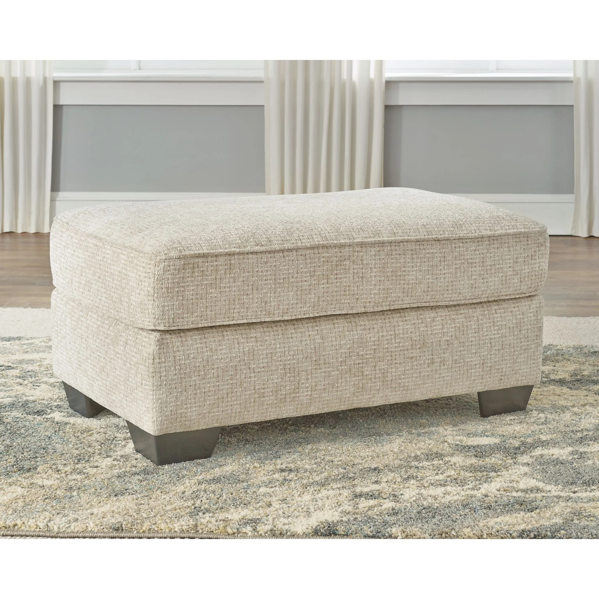 Haisley Ottoman - Ivory - Image 2