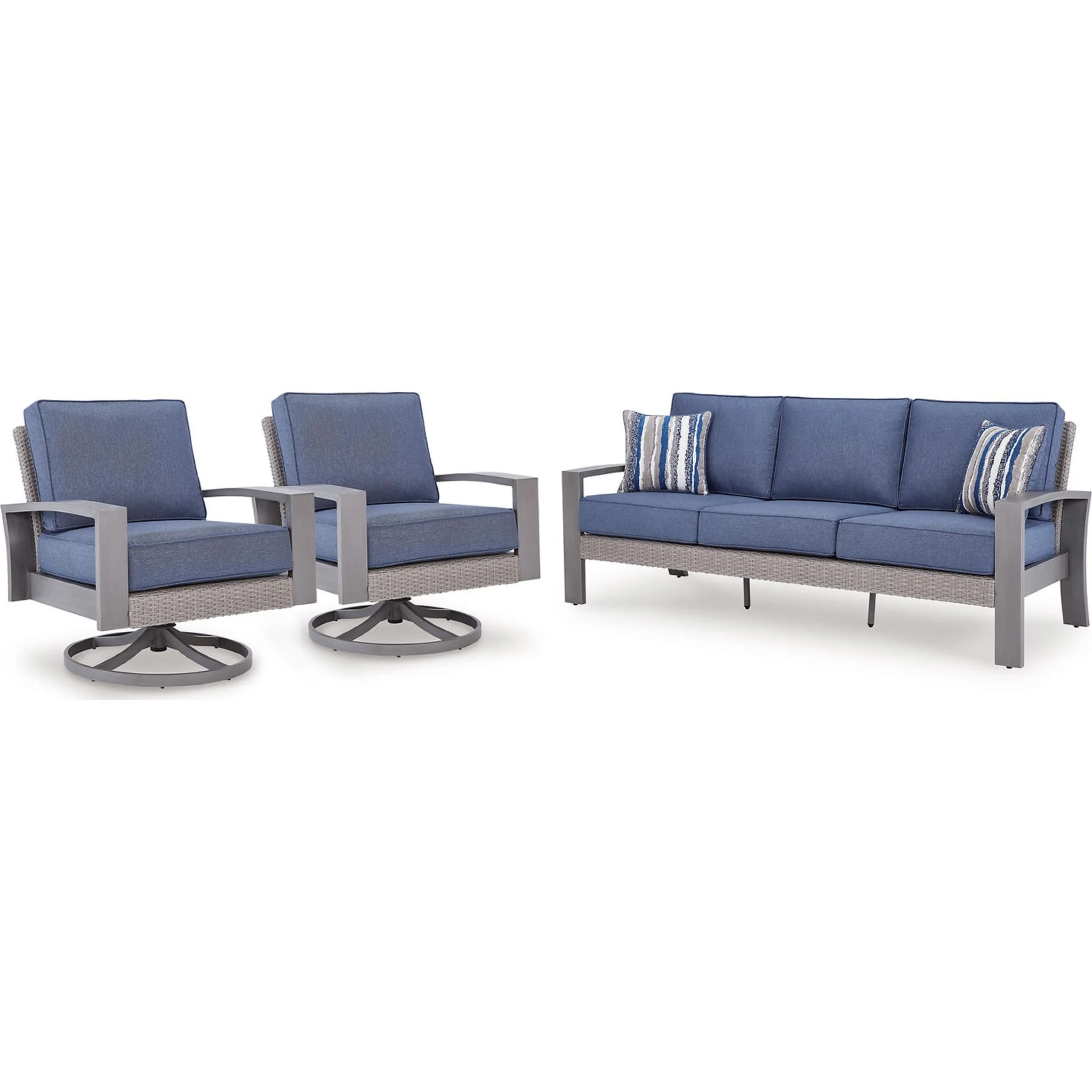 Half Moon Beach 3 Piece Outdoor Seating - Blue/Gray