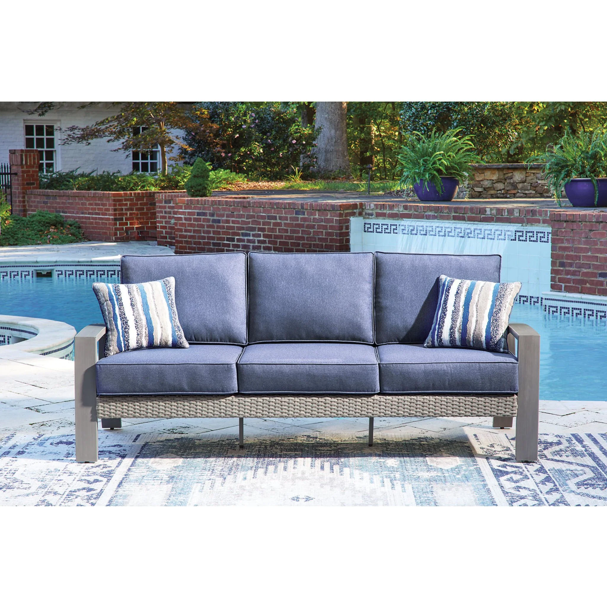Half Moon Beach 3 Piece Outdoor Seating - Blue/Gray - Image 10