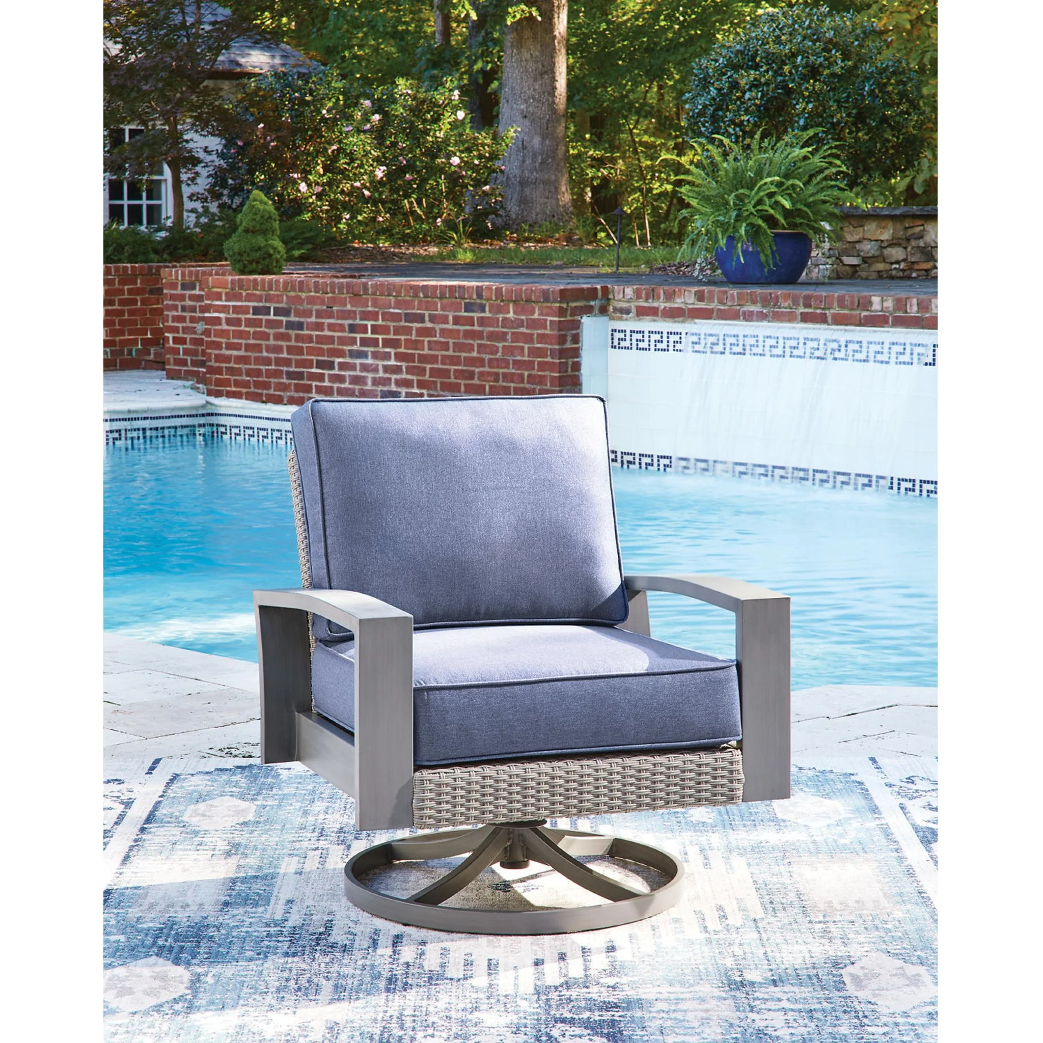 Half Moon Beach 3 Piece Outdoor Seating - Blue/Gray - Image 6