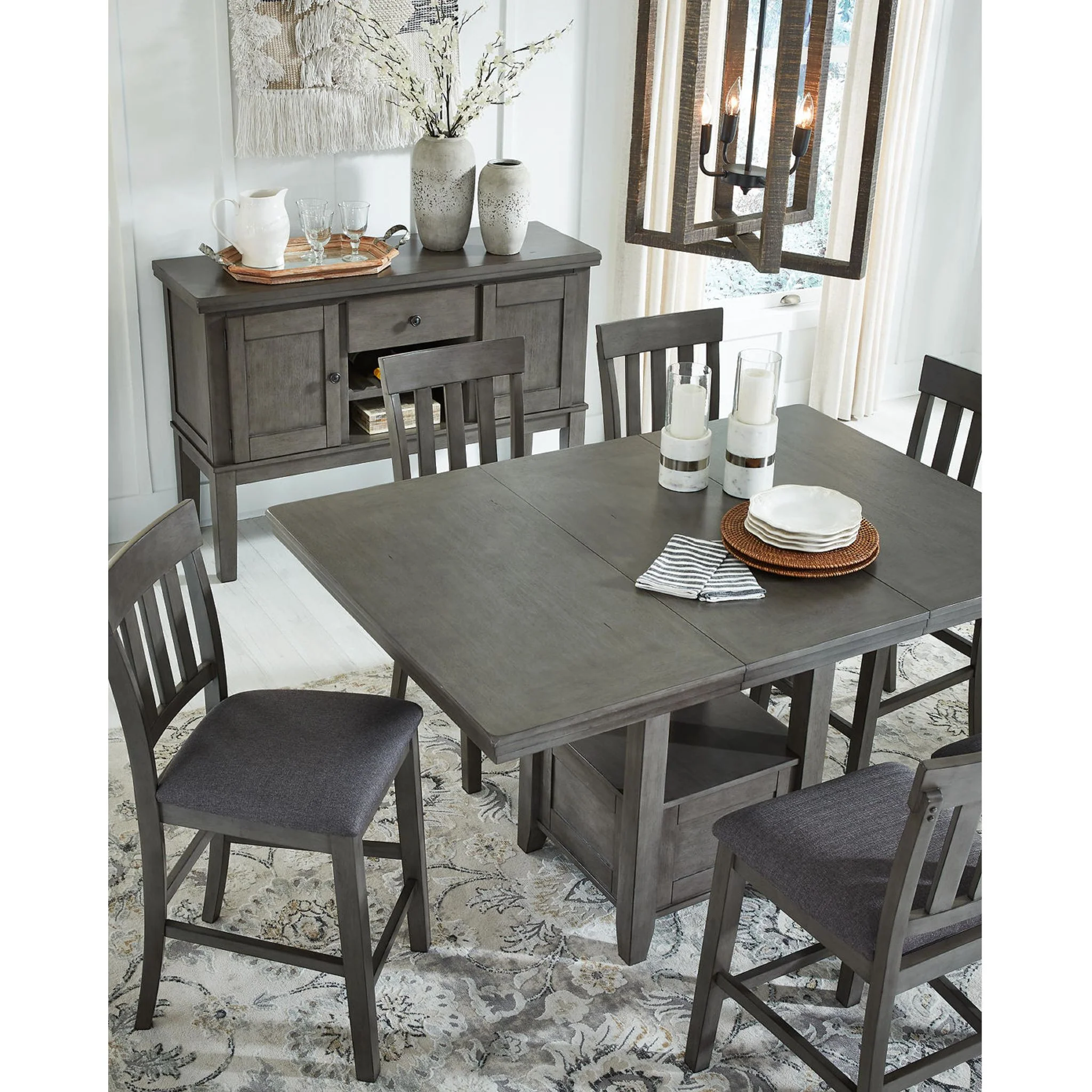 Hallanden Counter Height Extension Table - Gray - (D589-42) - Image 8