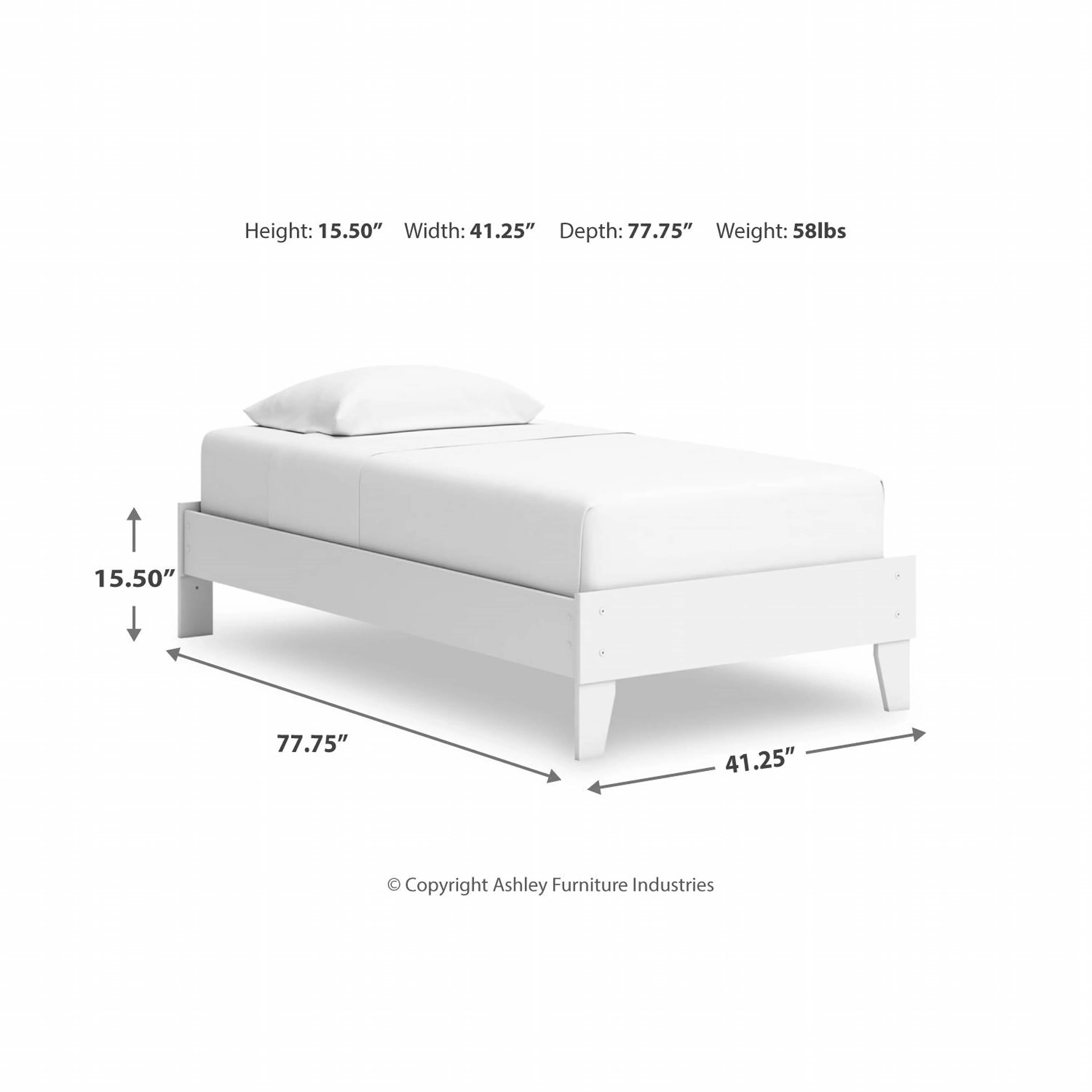 Hallityn Twin Platform Bed - White - Image 11