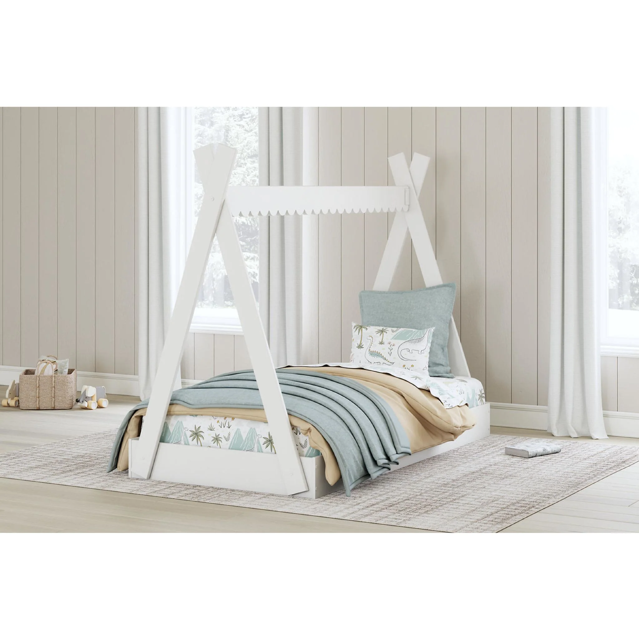 Hallityn Twin Tent Bed - White - Image 3