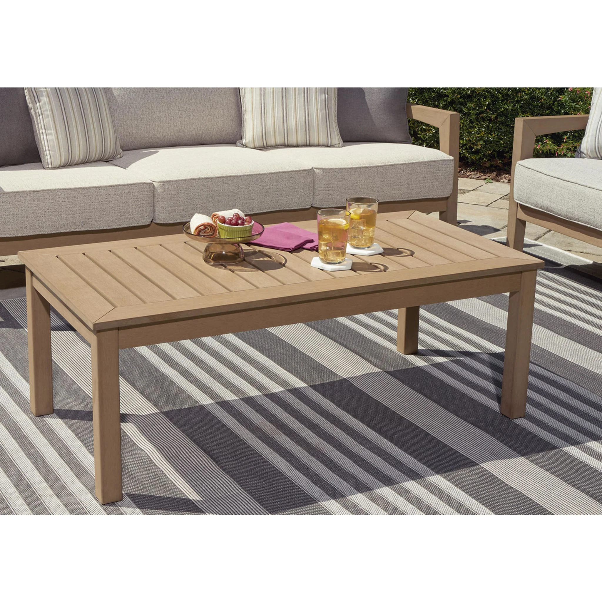 Hallow Creek Outdoor Coffee Table - Driftwood - Image 33