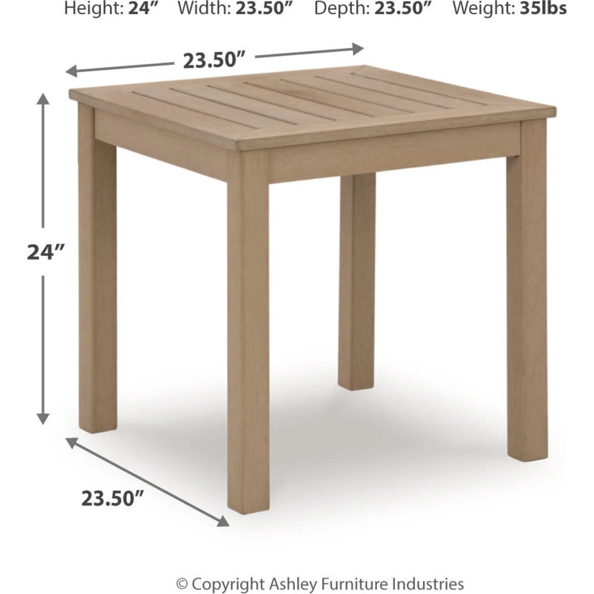 Hallow Creek Outdoor End Table - Driftwood - Image 5