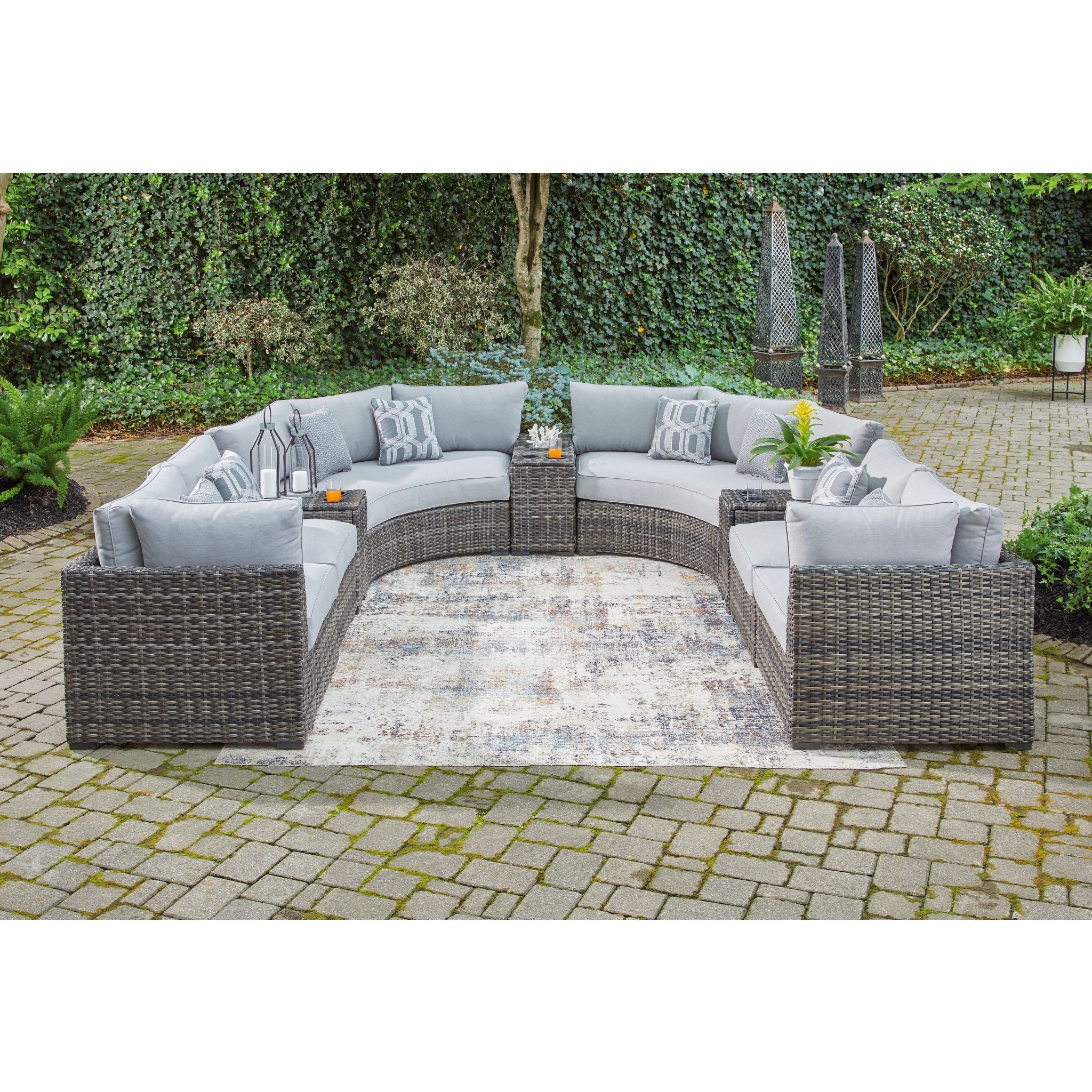 Harbor Court 9 Piece Outdoor Sectional - Gray - Image 2