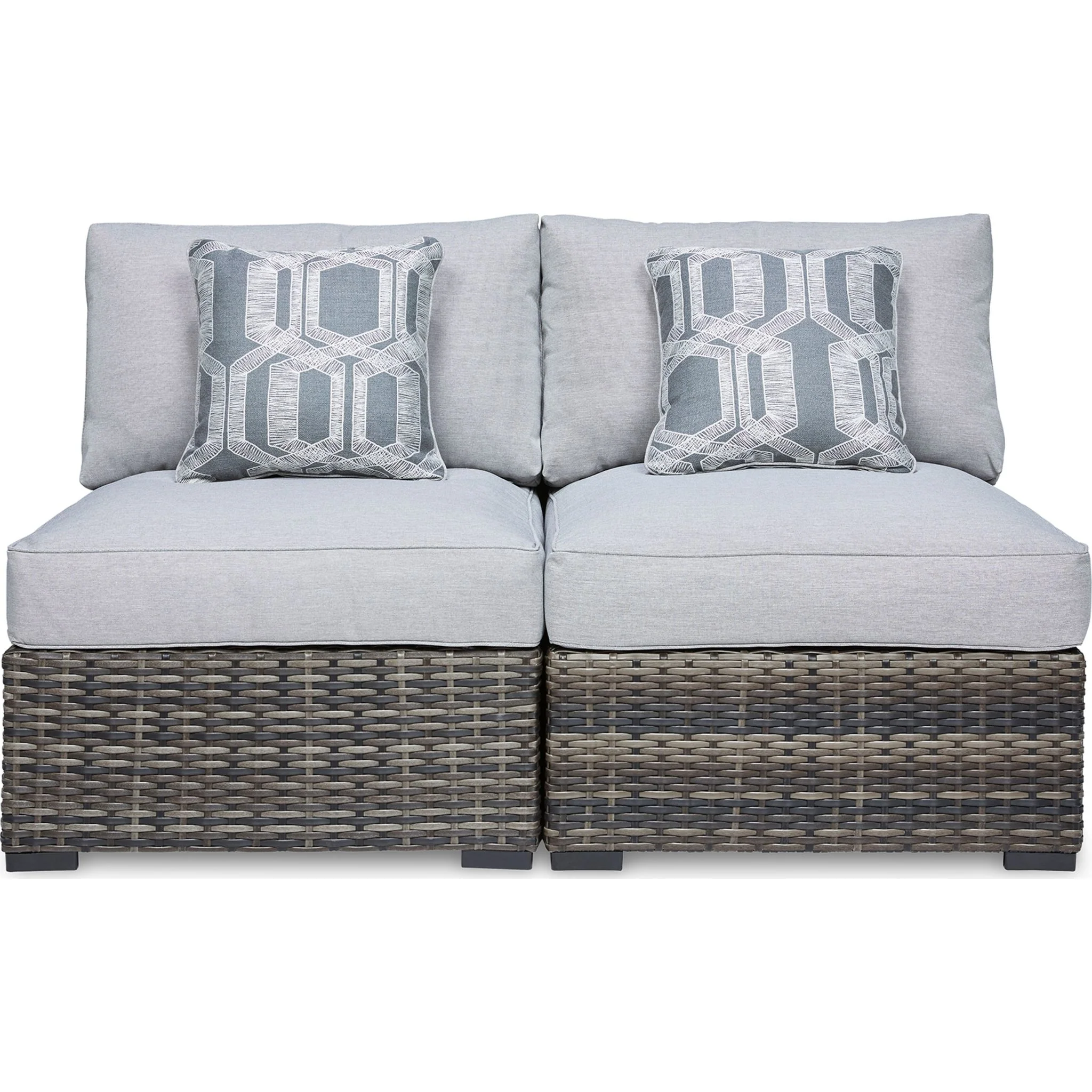 Harbor Court Outdoor Armless Chair with Cushion (set of 2) - Gray
