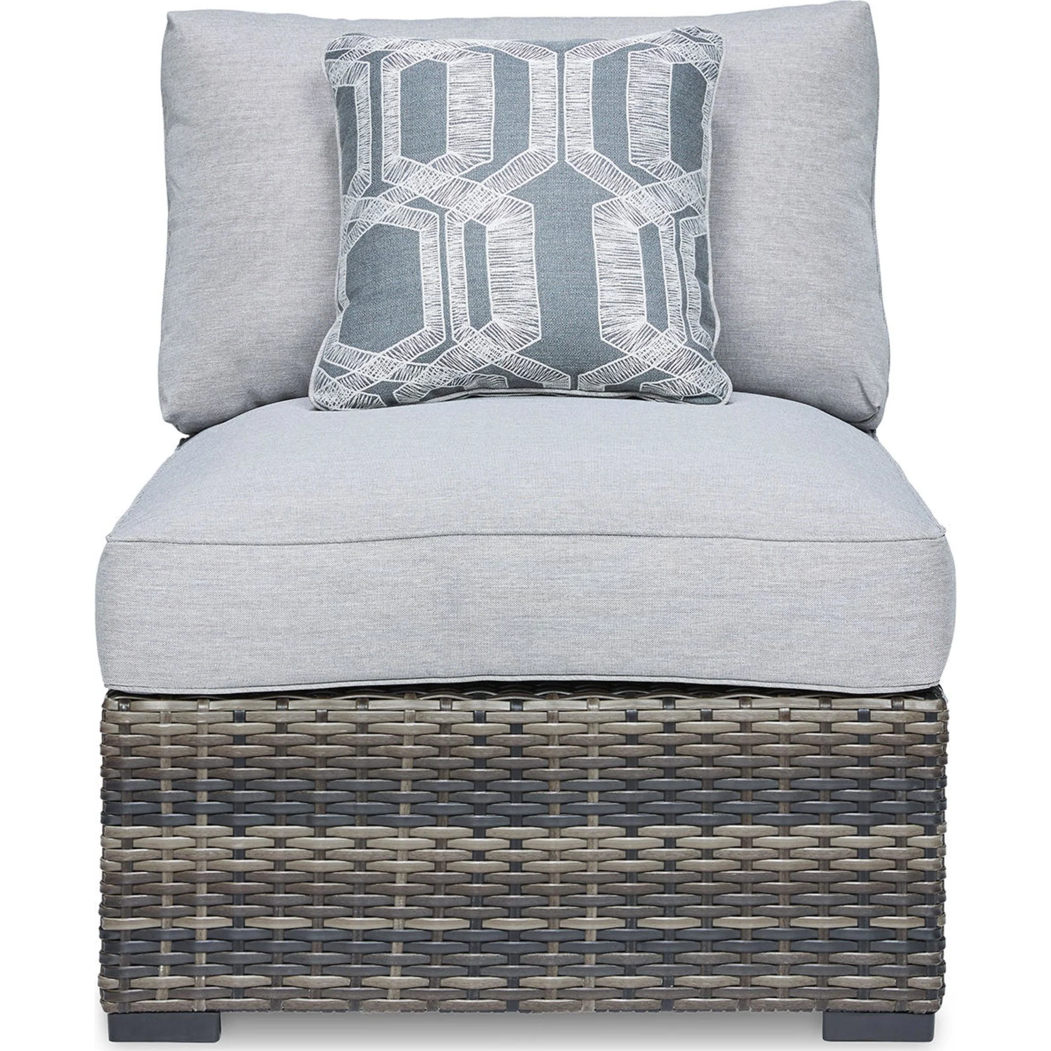 Harbor Court Outdoor Armless Chair with Cushion (set of 2) - Gray - Image 10