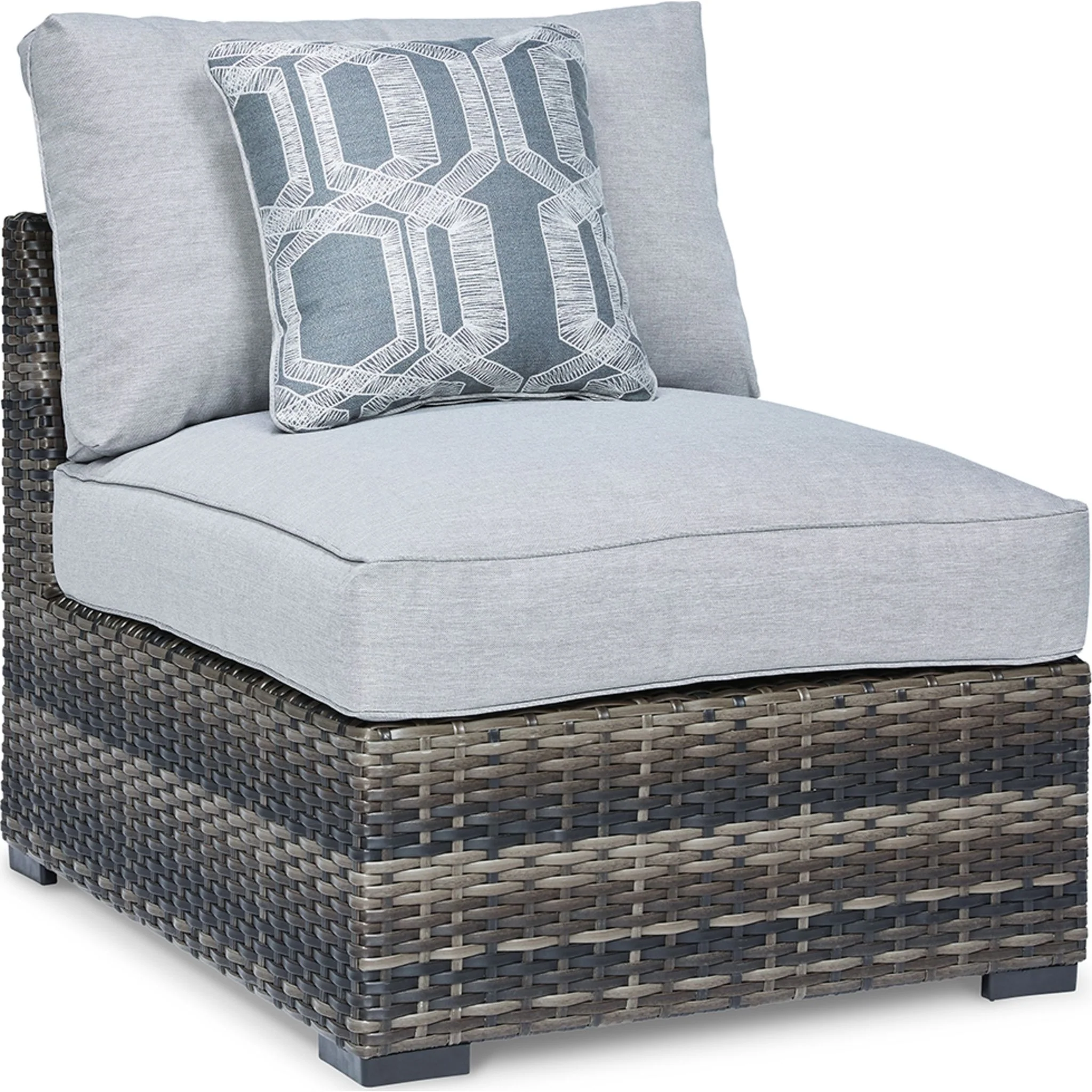 Harbor Court Outdoor Armless Chair with Cushion (set of 2) - Gray - Image 2