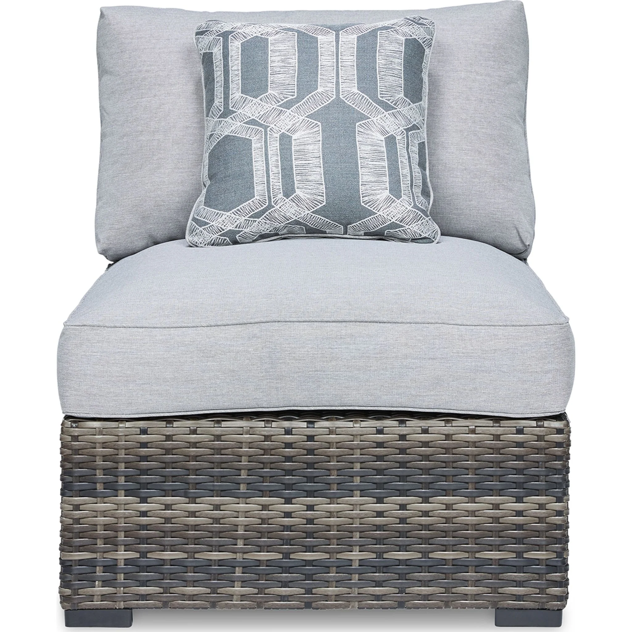 Harbor Court Outdoor Armless Chair with Cushion (set of 2) - Gray - Image 3