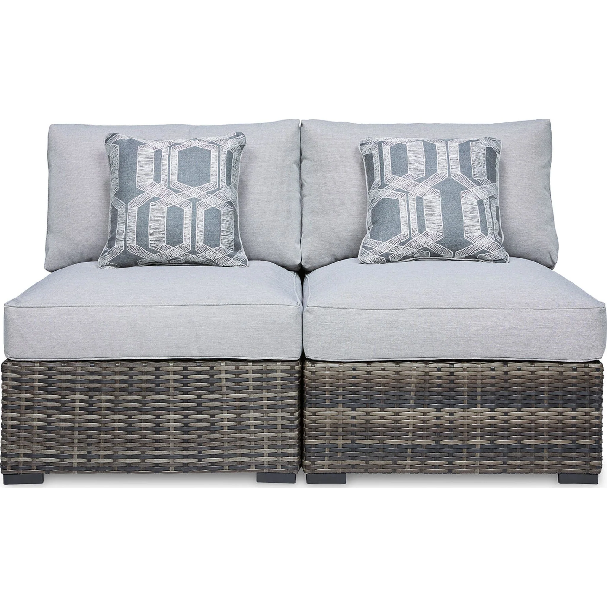 Harbor Court Outdoor Armless Chair with Cushion (set of 2) - Gray - Image 7