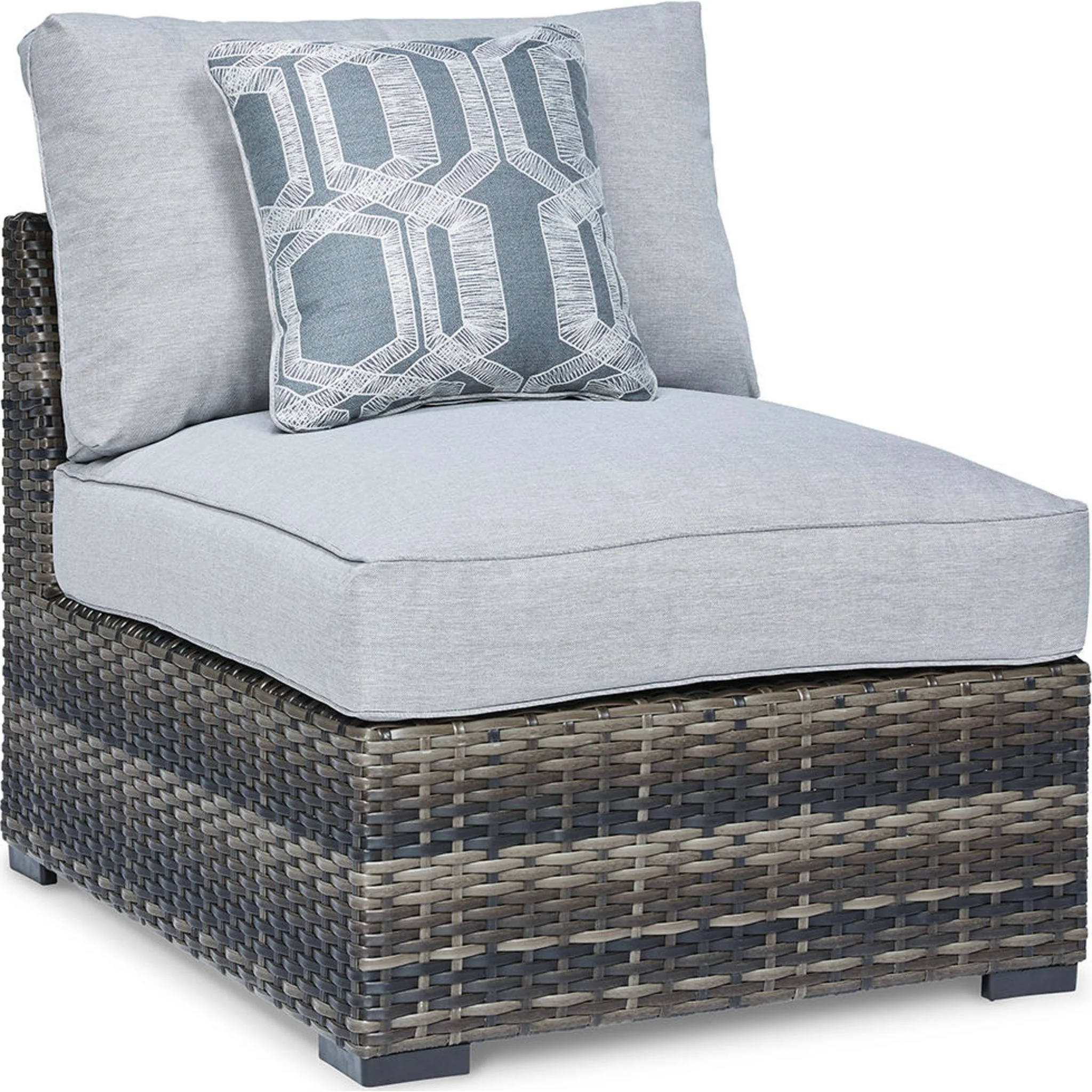 Harbor Court Outdoor Armless Chair with Cushion (set of 2) - Gray - Image 8