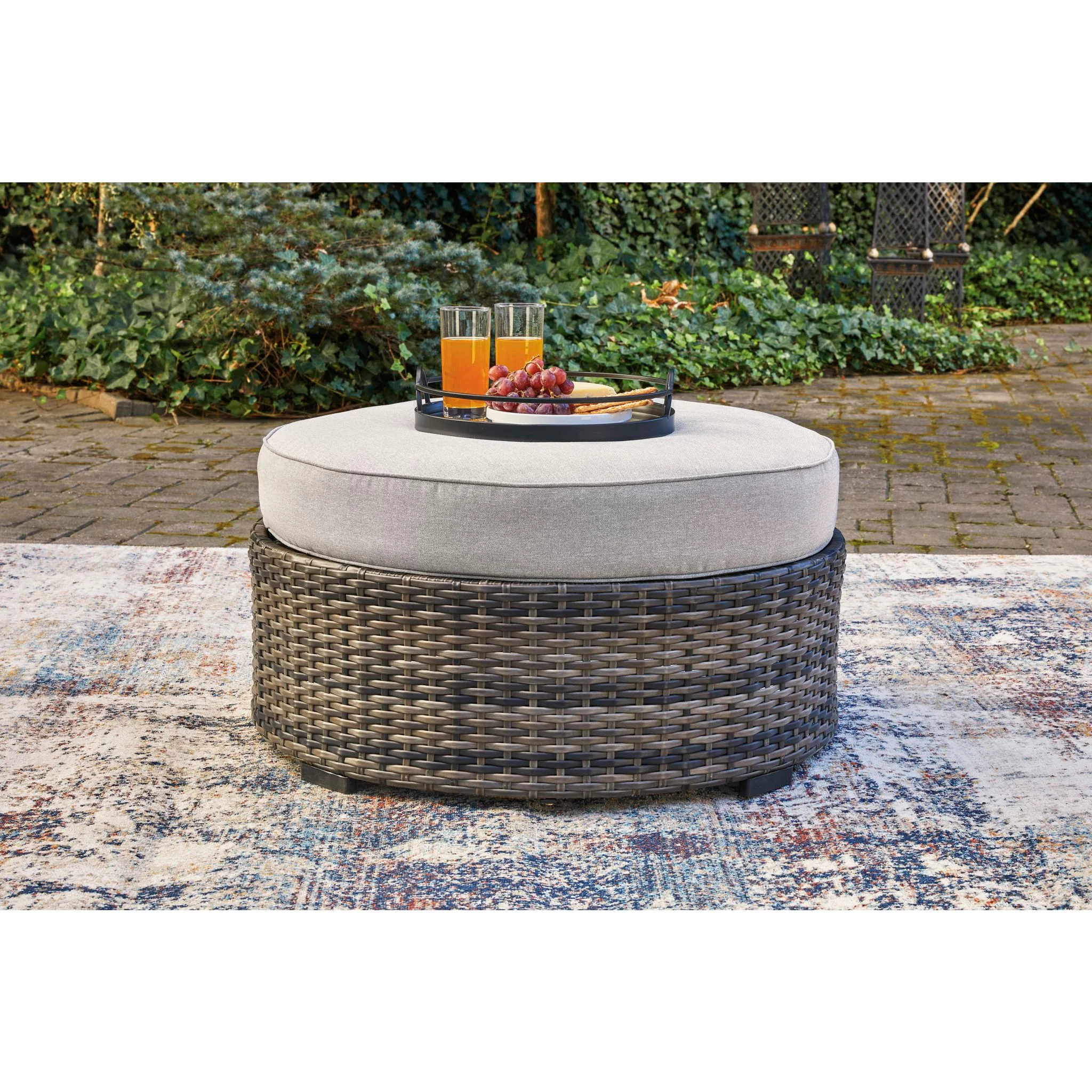 Harbor Court Outdoor Ottoman with Cushion - Gray - Image 2