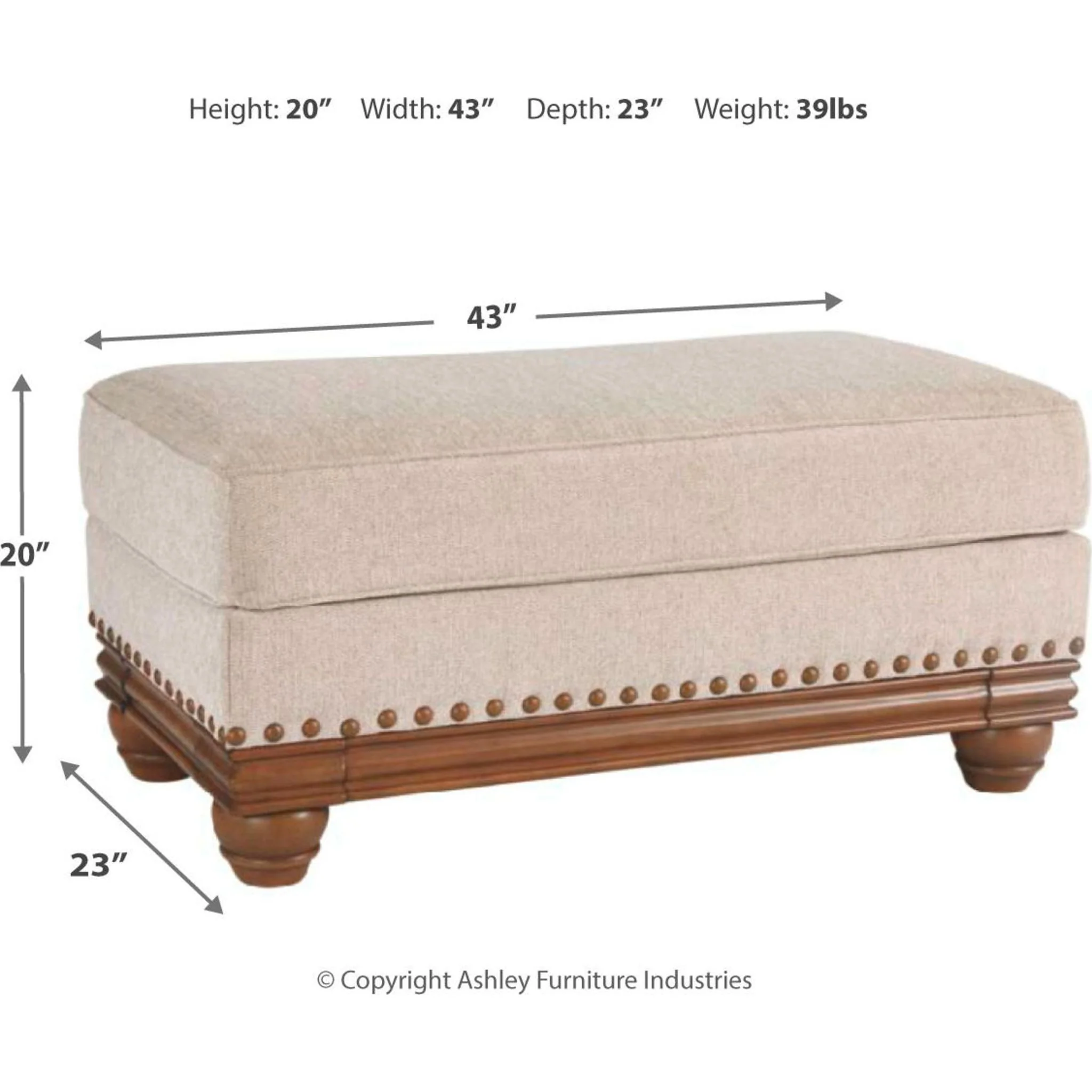 Harleson Ottoman - Wheat - Image 12