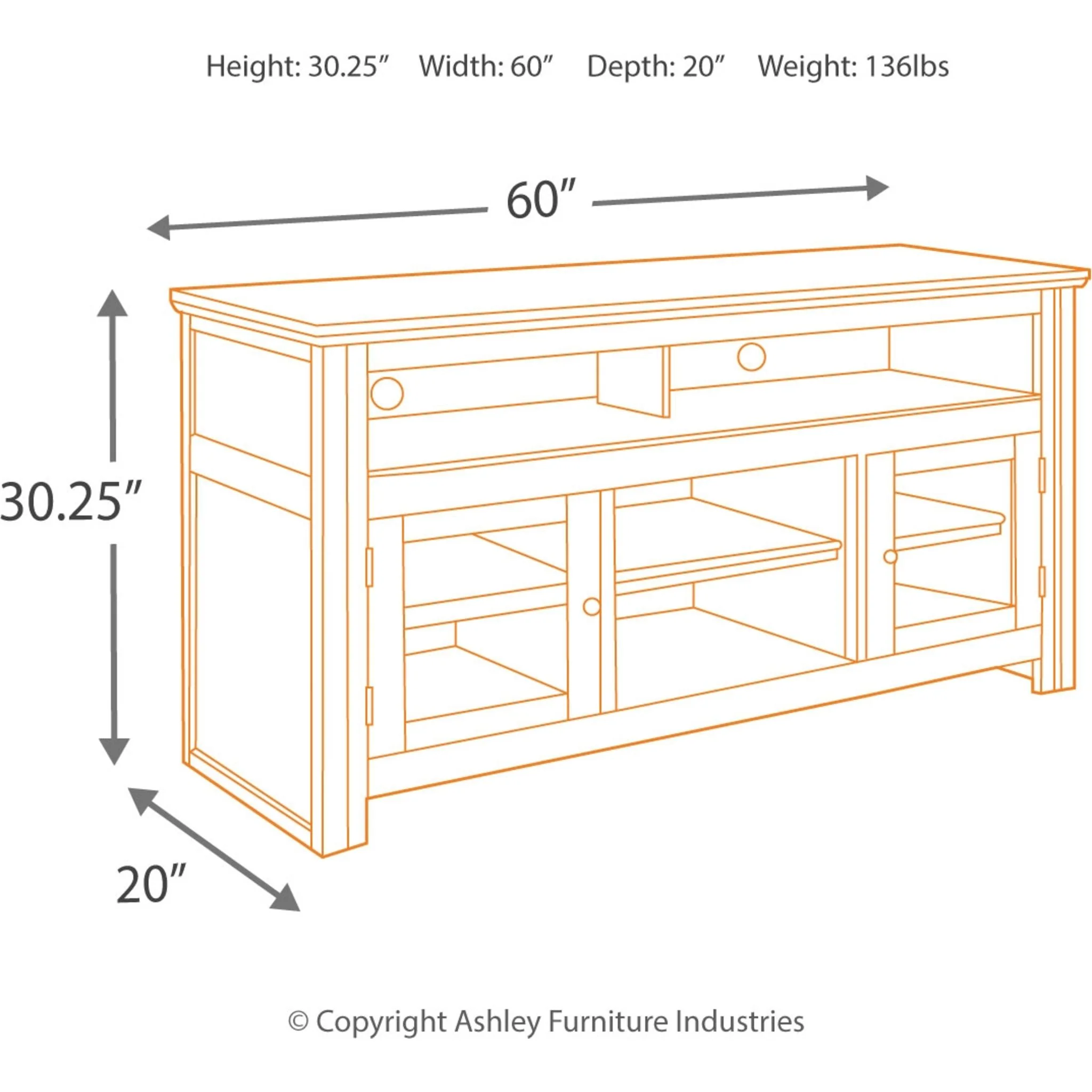 Harpan TV Stand - Reddish Brown - Image 4