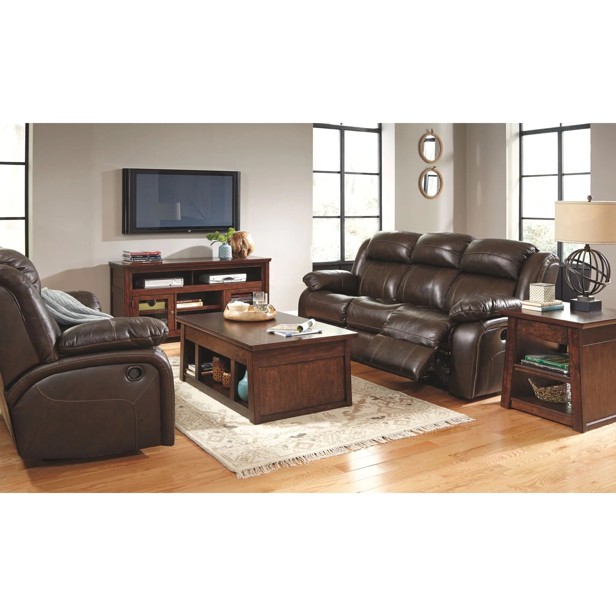 Harpan TV Stand - Reddish Brown - Image 5