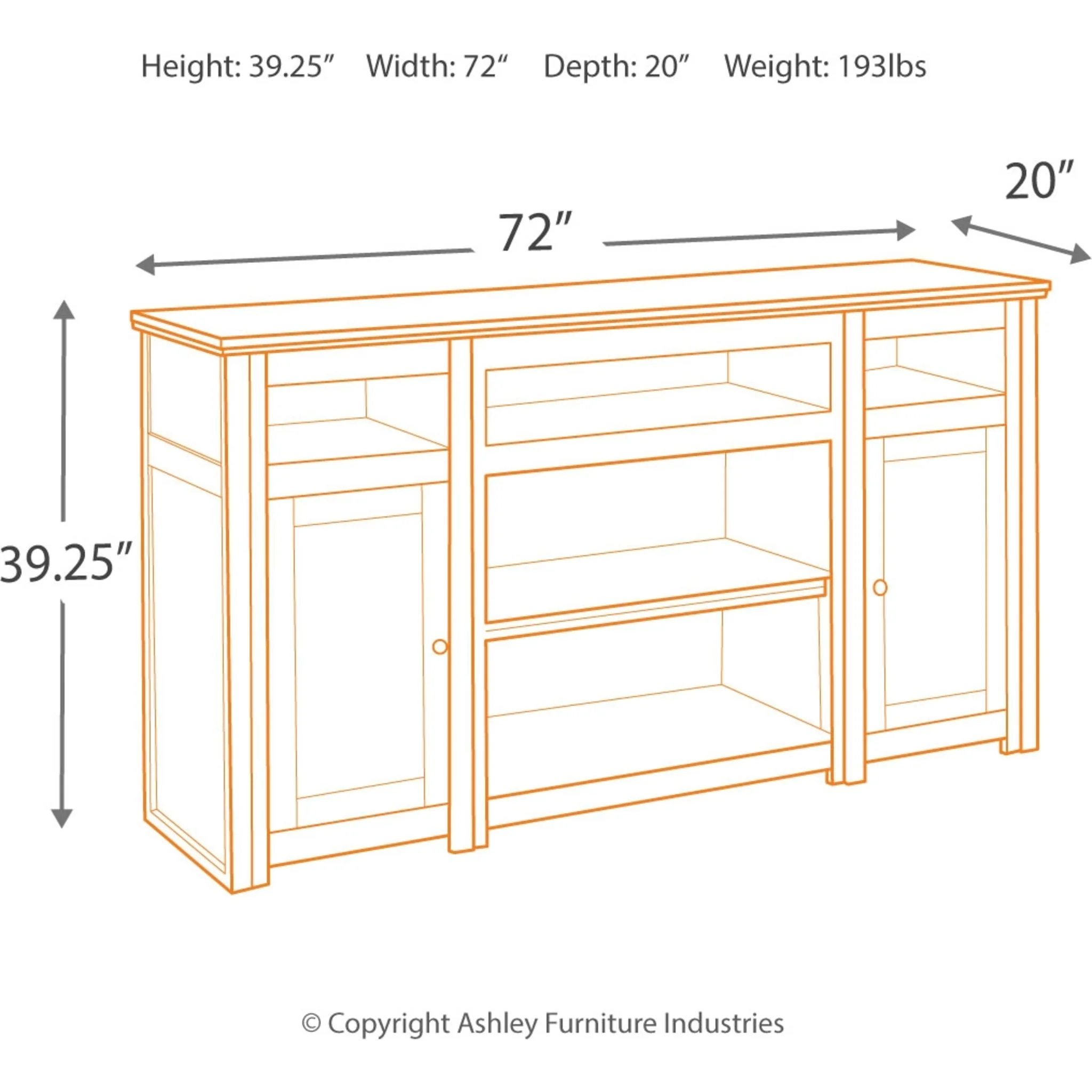 Harpan TV Stand - Reddish Brown - Image 5
