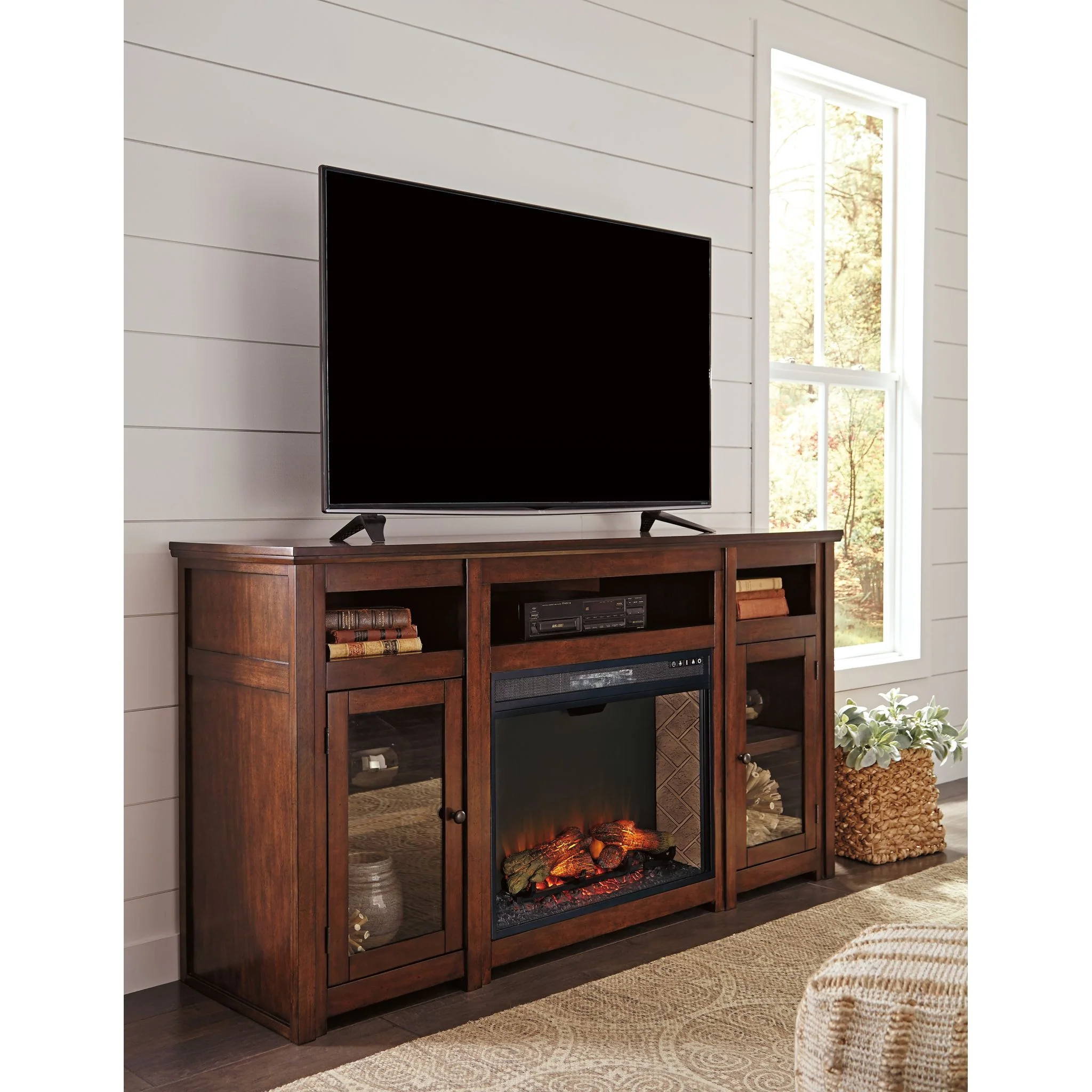Harpan TV Stand - Reddish Brown - Image 6