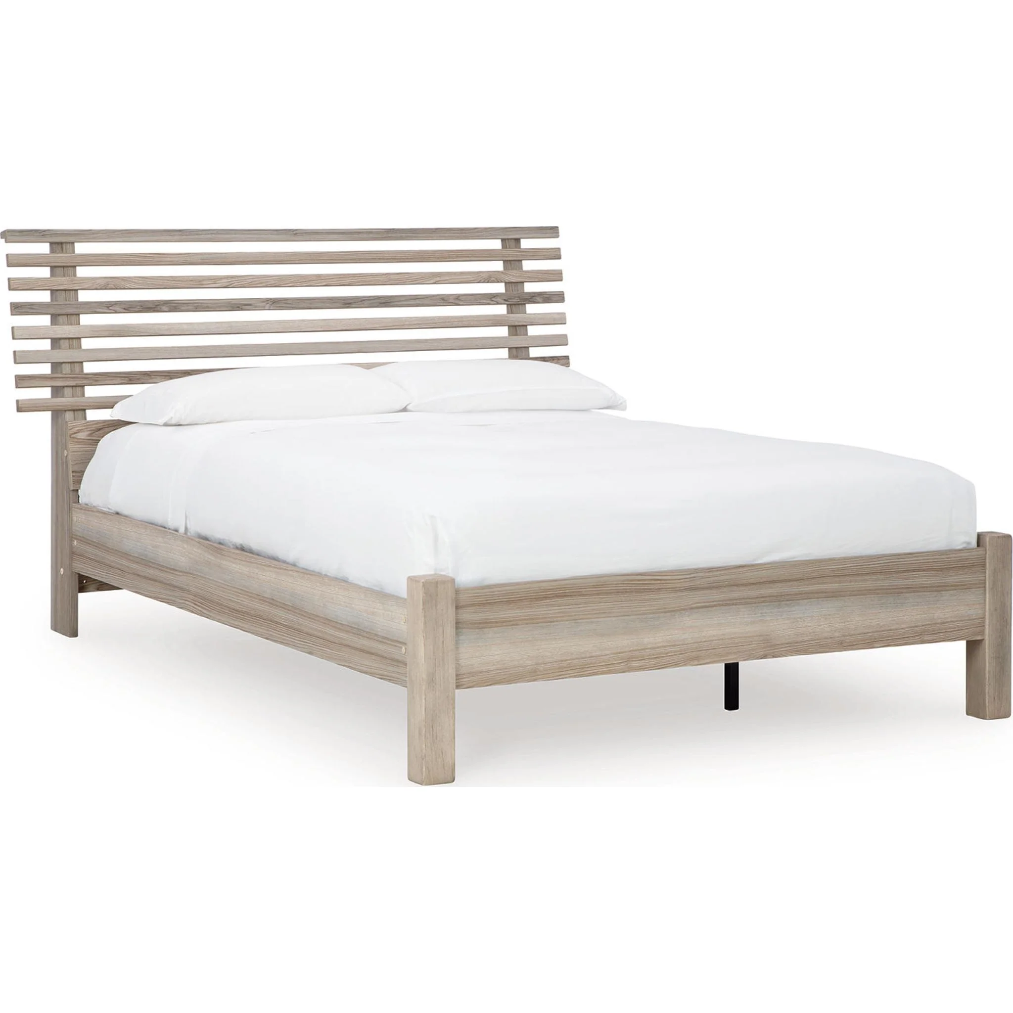 Hasbrick 6 Piece Queen Slat Panel Bedroom - Tan - Image 2