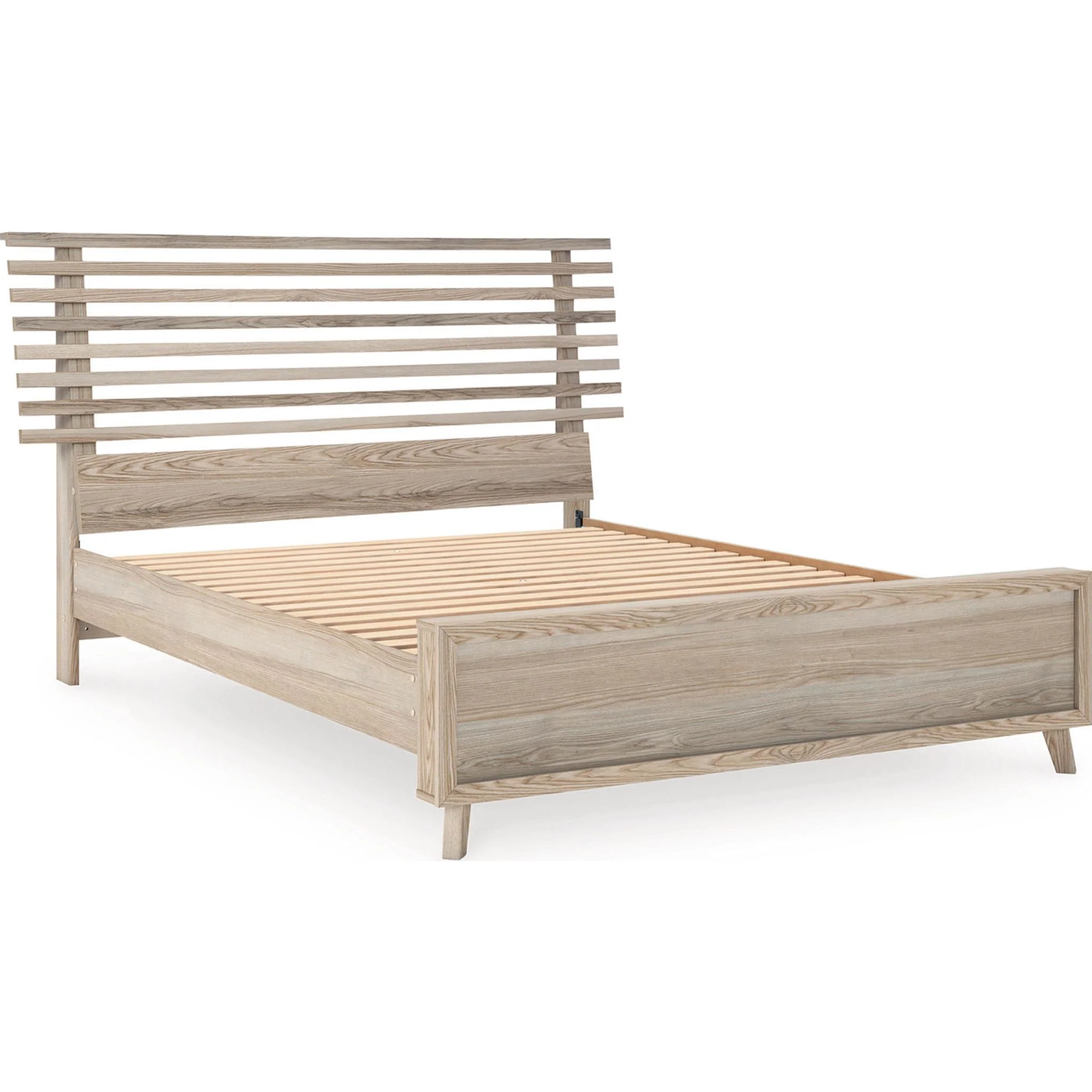 Hasbrick 6 Piece Queen Slat Panel Bedroom - Tan - Image 5