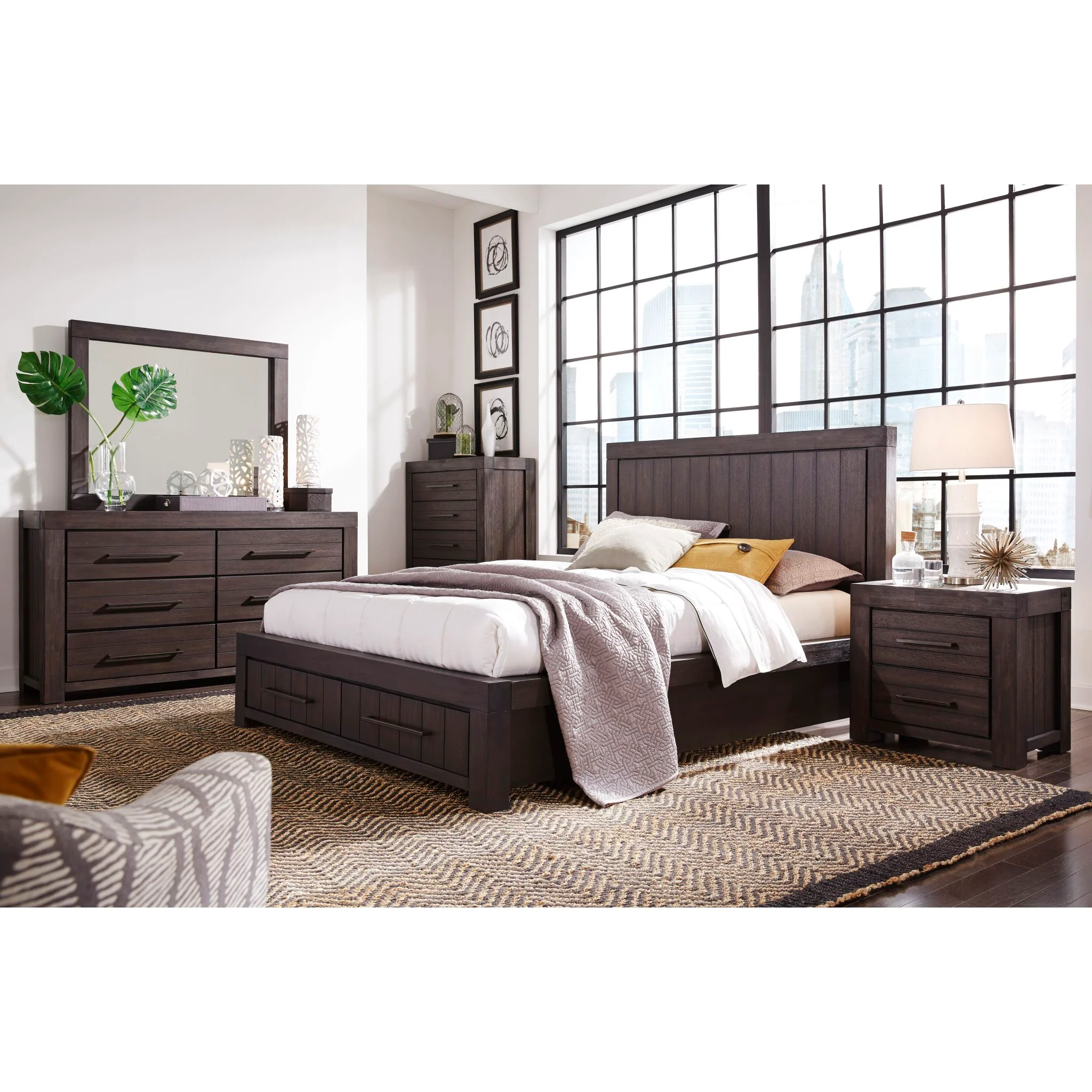 Heath 6 Piece Full Storage Bedroom - Basalt Grey