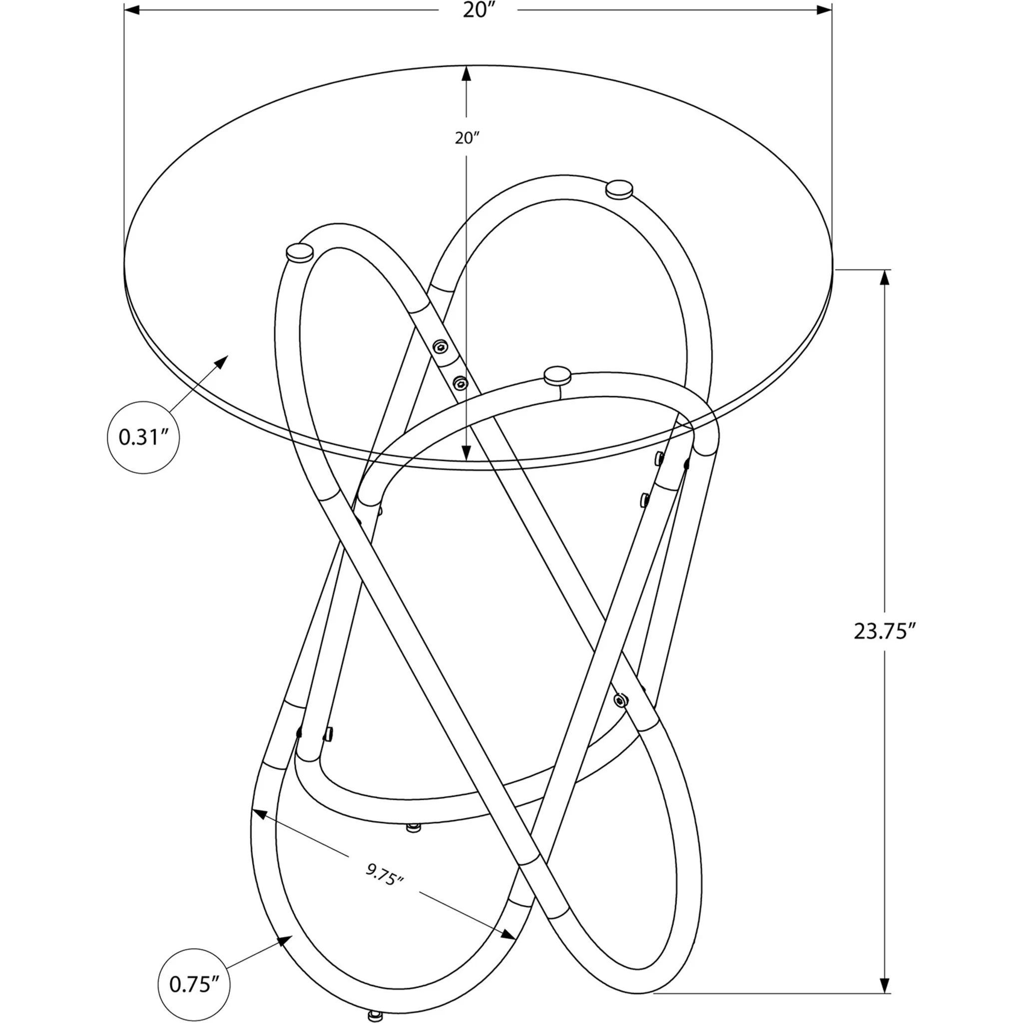 Helix Accent Table - Chrome - Image 4